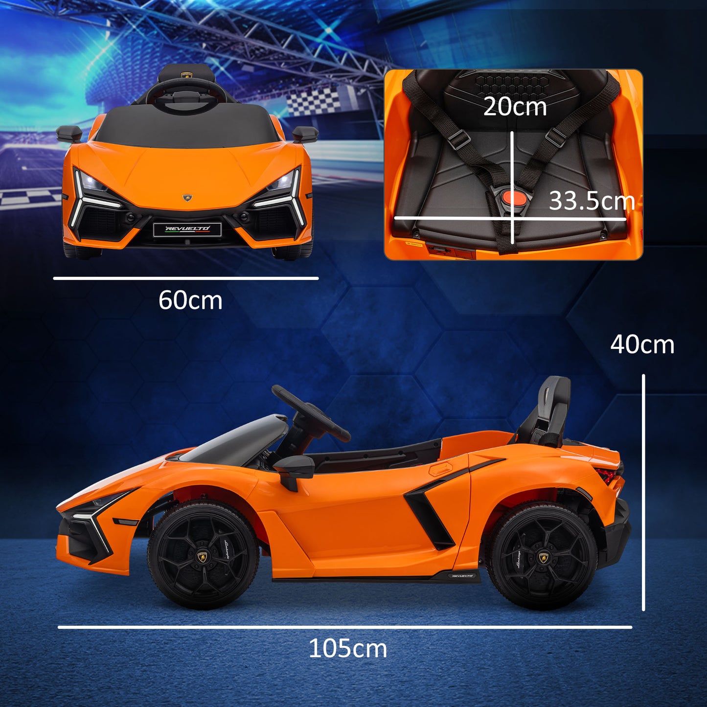 Lamborghini Revuelto Licensed 12V Ride on Car w/ Butterfly Doors