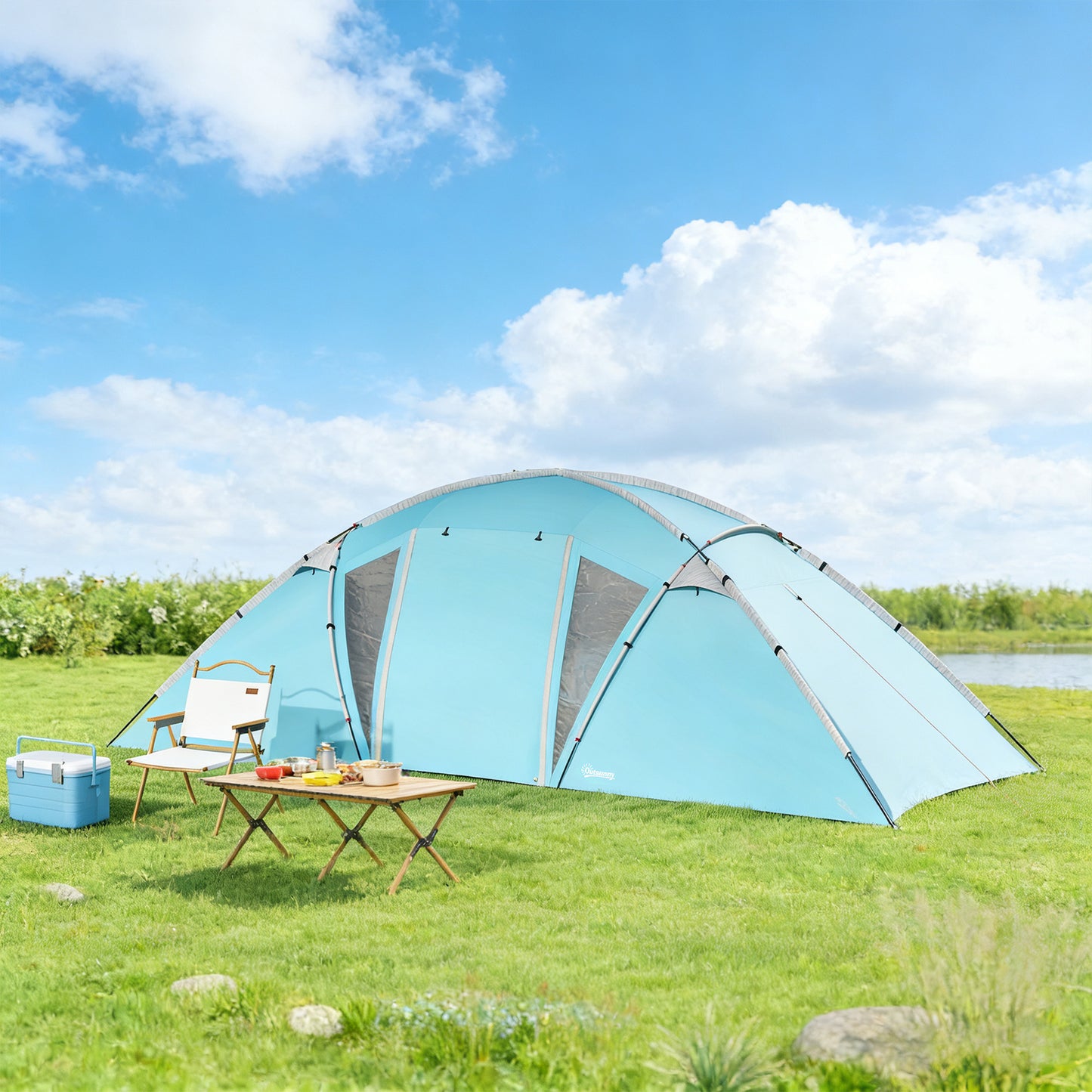 4-6 Man Family Camping Tent w/ 2 Bedrooms and a Living Room