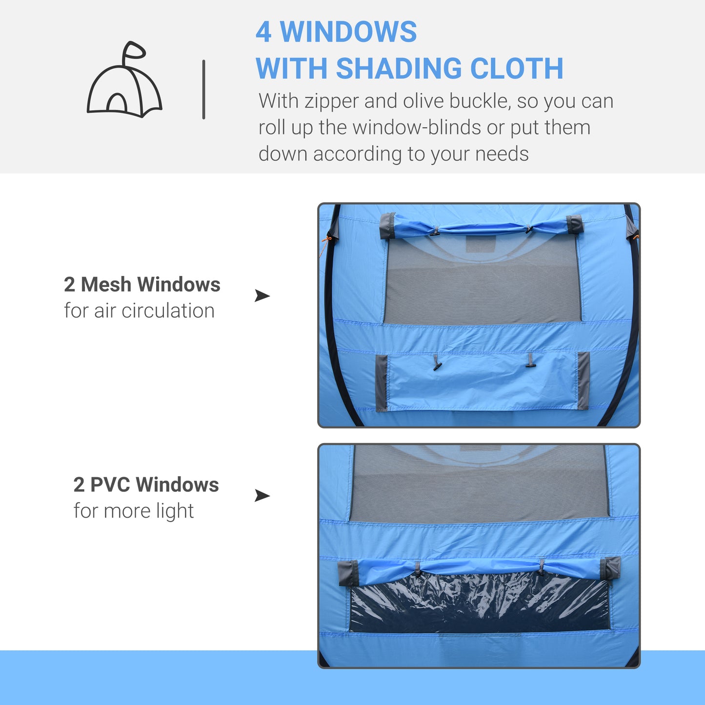 4 Person Pop-up Camping Tent Family Tent with Ground Sheet