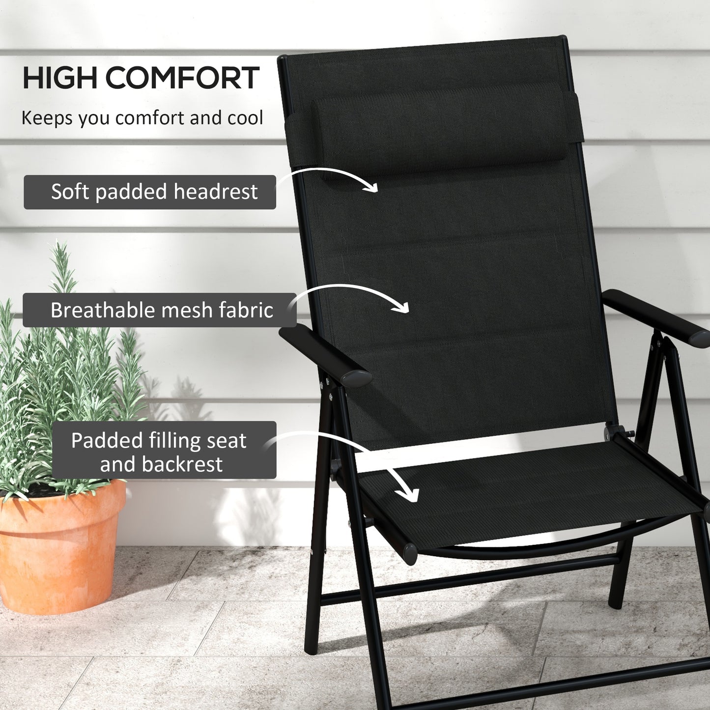 Set of Two Padded Garden Chairs