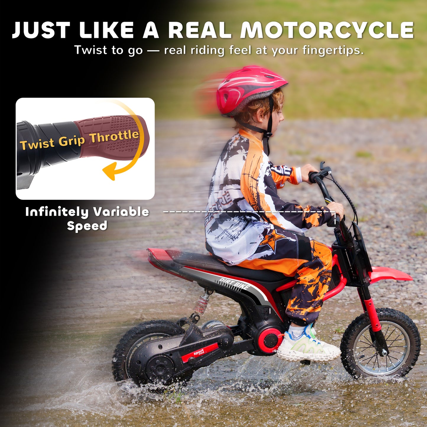 24V Electric Motorbike 18km/h with Twist Grip Throttle