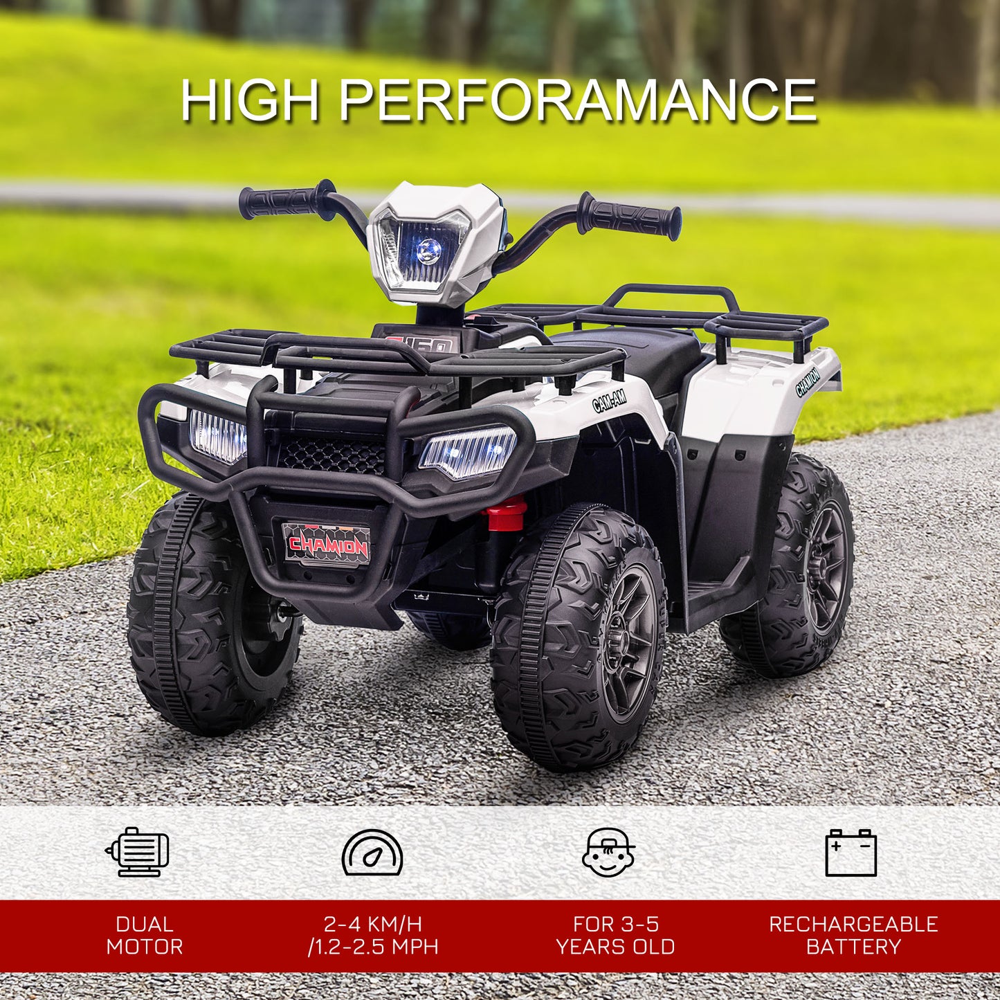 12V Kids Quad Bike with Forward, Reverse Functions