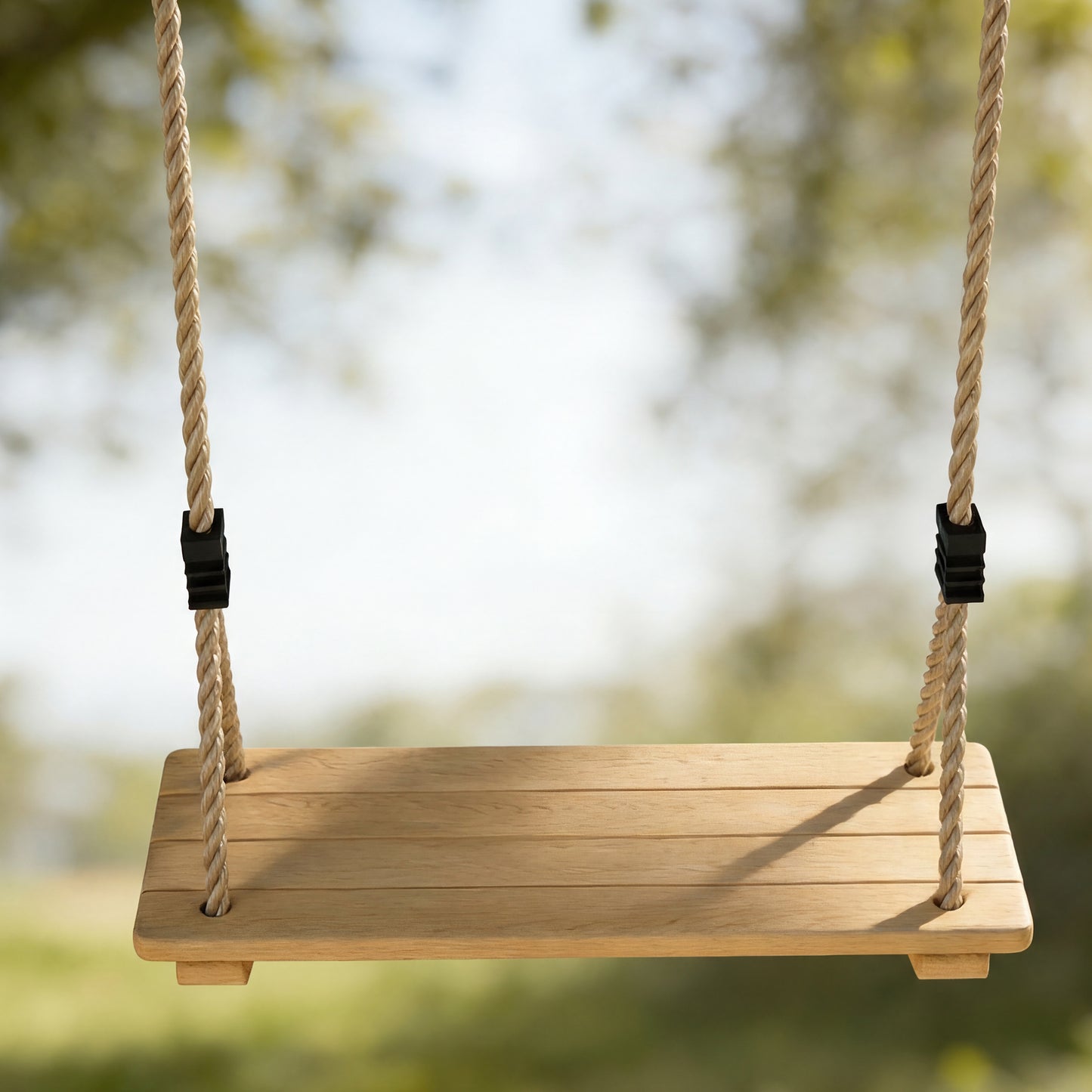 Wooden Swing Seat, Kids Swing Set with Adjustable Rope