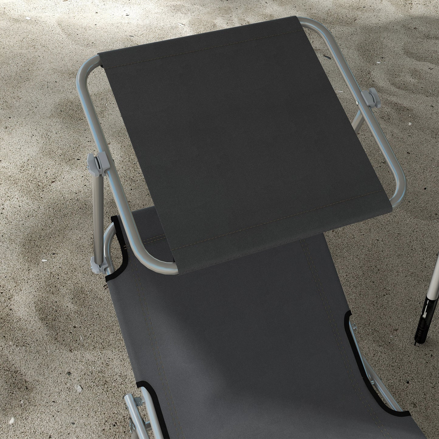 Folding Sun Lounger with Canopy