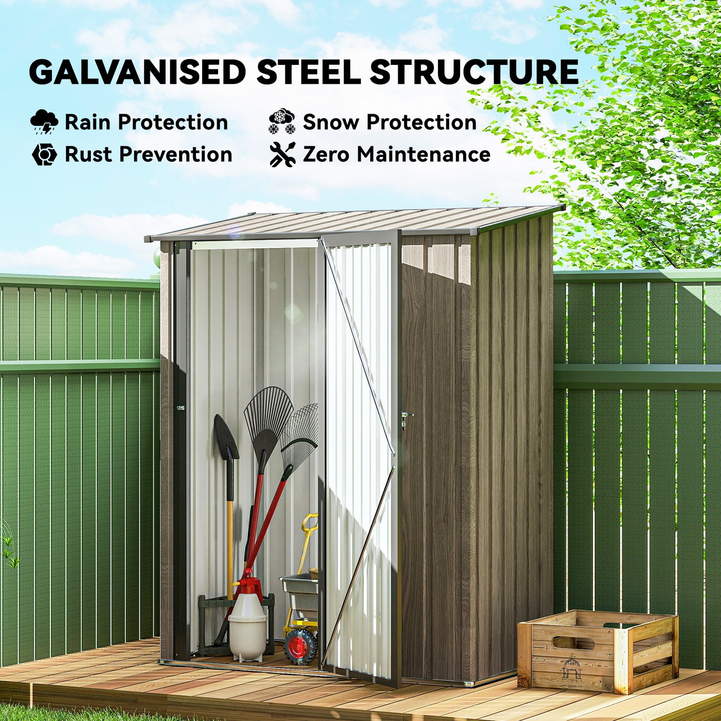 5ft x 3ft Metal Garden Storage Shed
