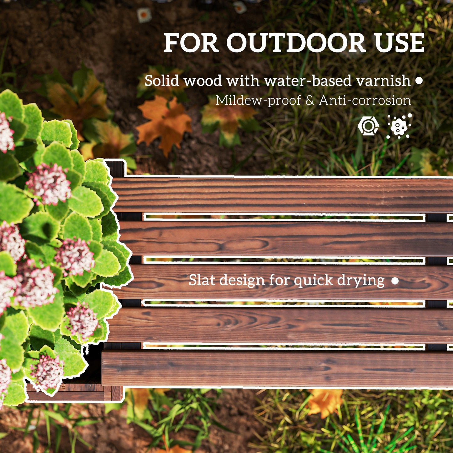 Wooden Garden Planter & Bench Combination Garden Raised Bed Patio