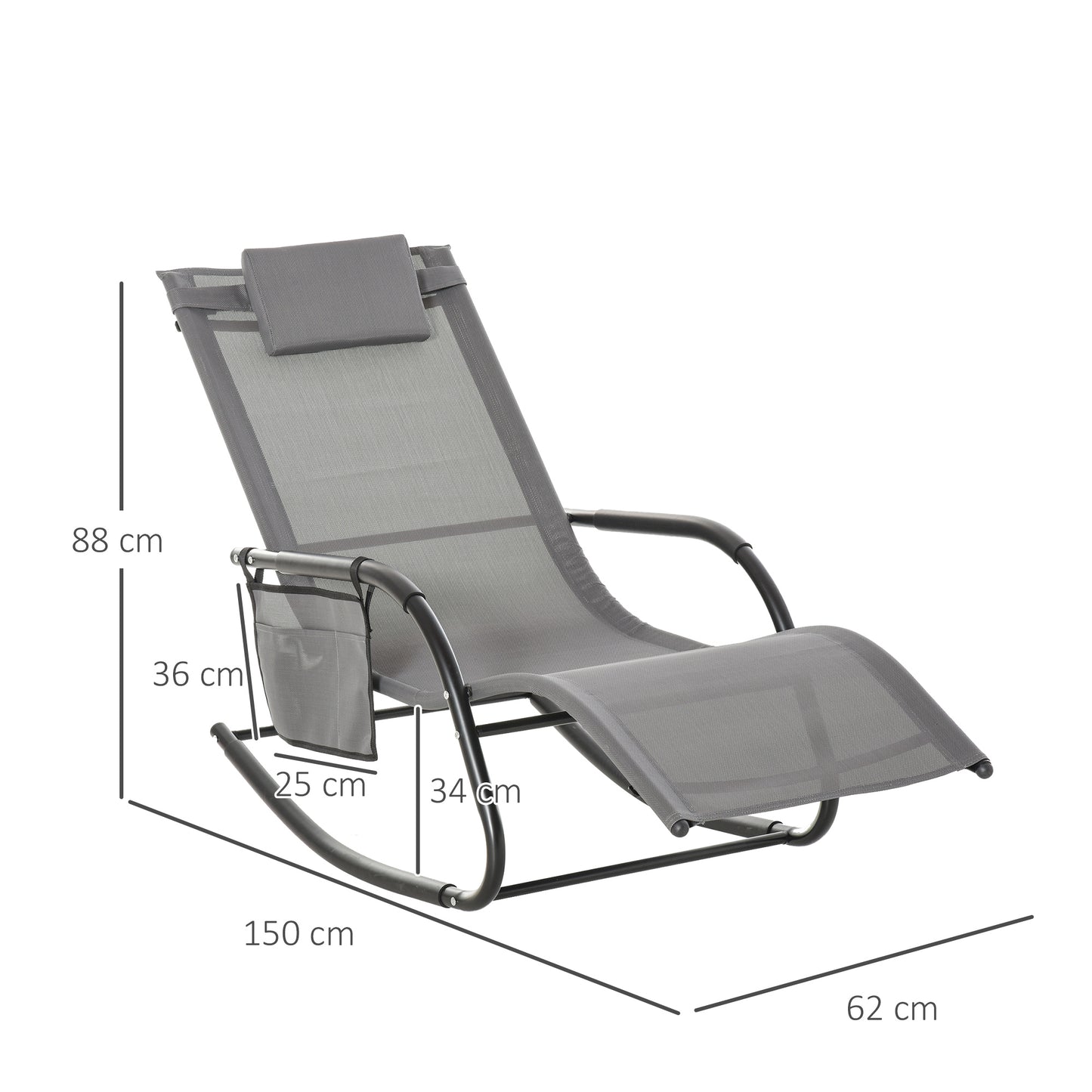 2PCs Outdoor Garden Rocking Chair