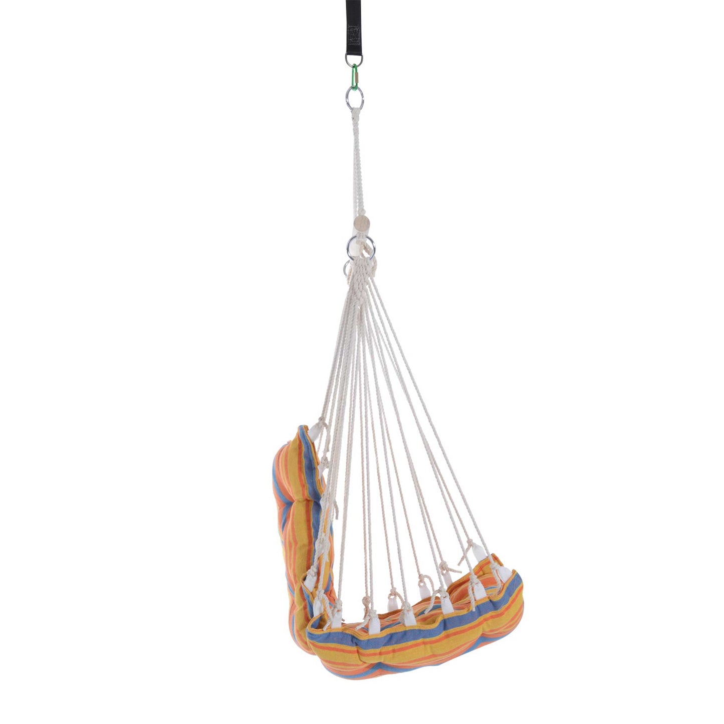 Outdoor Hanging Rope Chair with Soft Padded Seat & Backrest