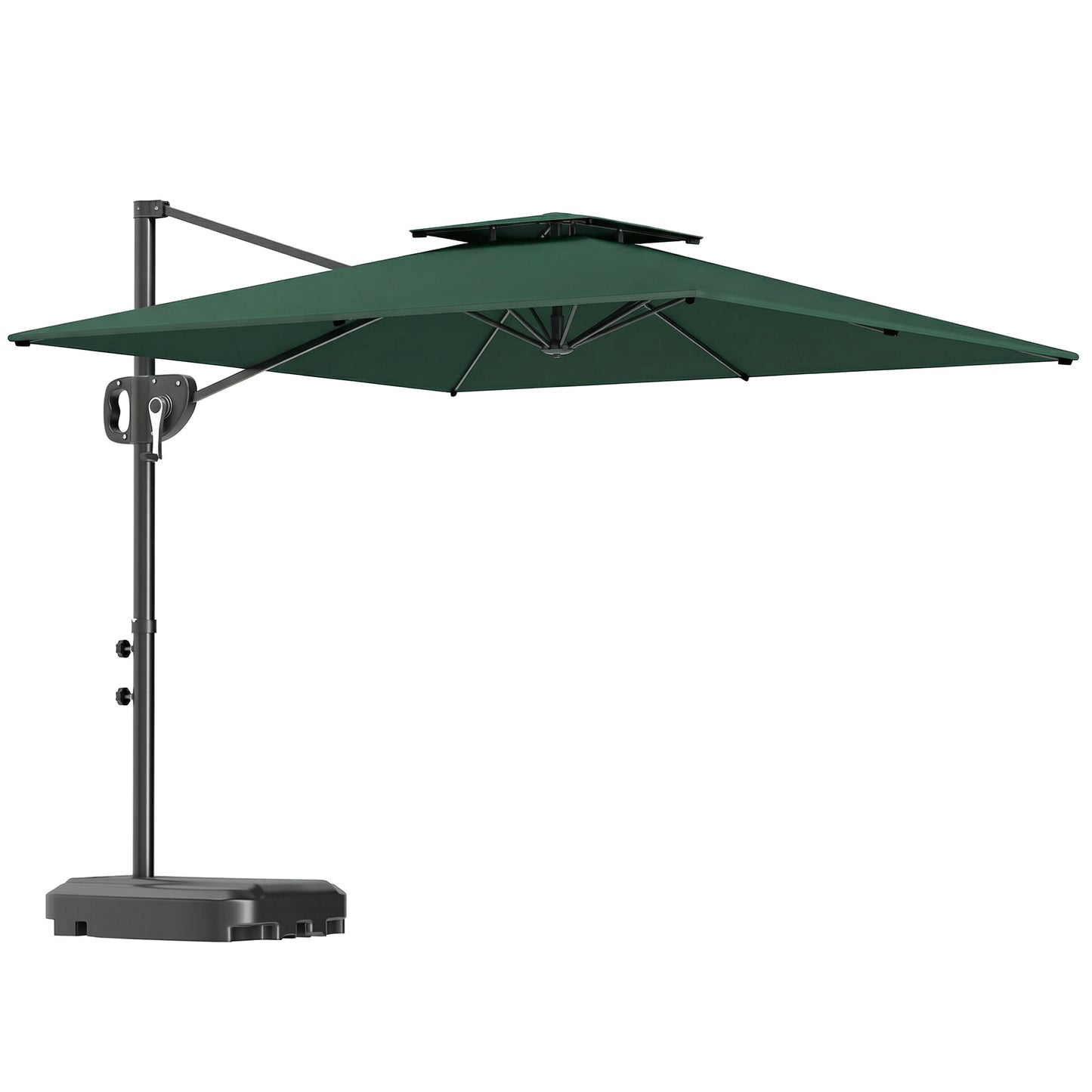 Cantilever Parasol with Weighted Base Double Top Garden Parasol