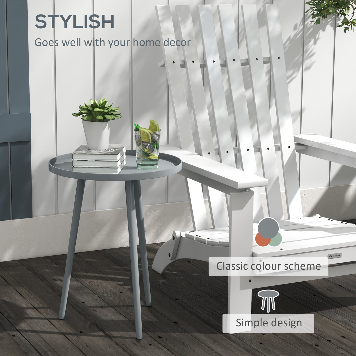 Round Garden Coffee Table, Outdoor Side Table