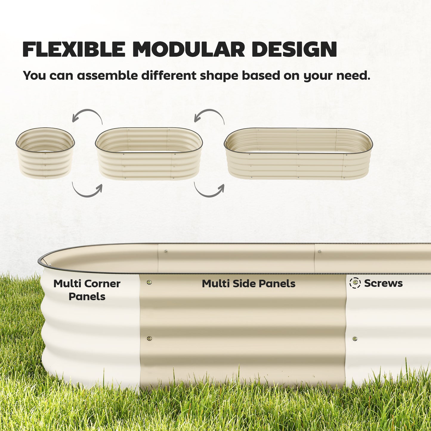 Galvanised Raised Garden Bed, Metal Planter Box with Safety Edging (3)