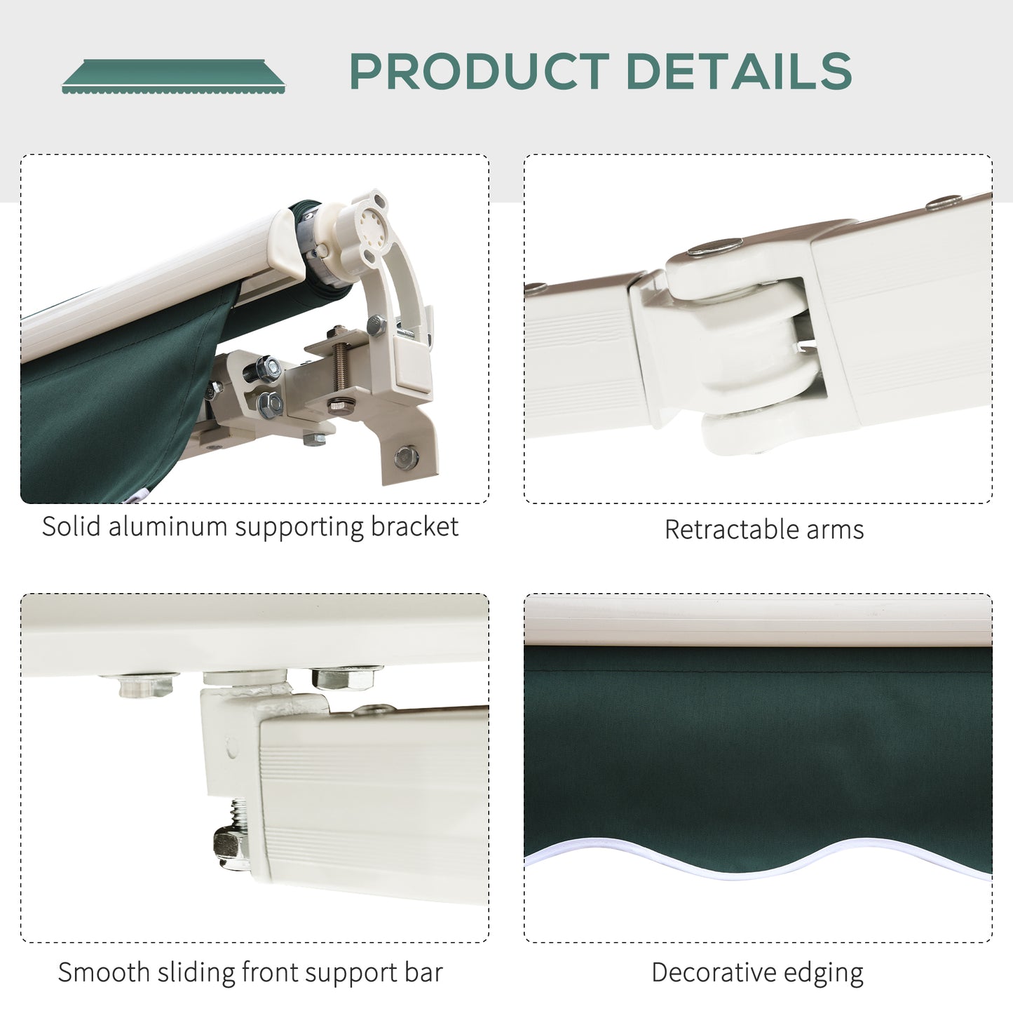 Manual Retractable Awning, 2.5x2 m