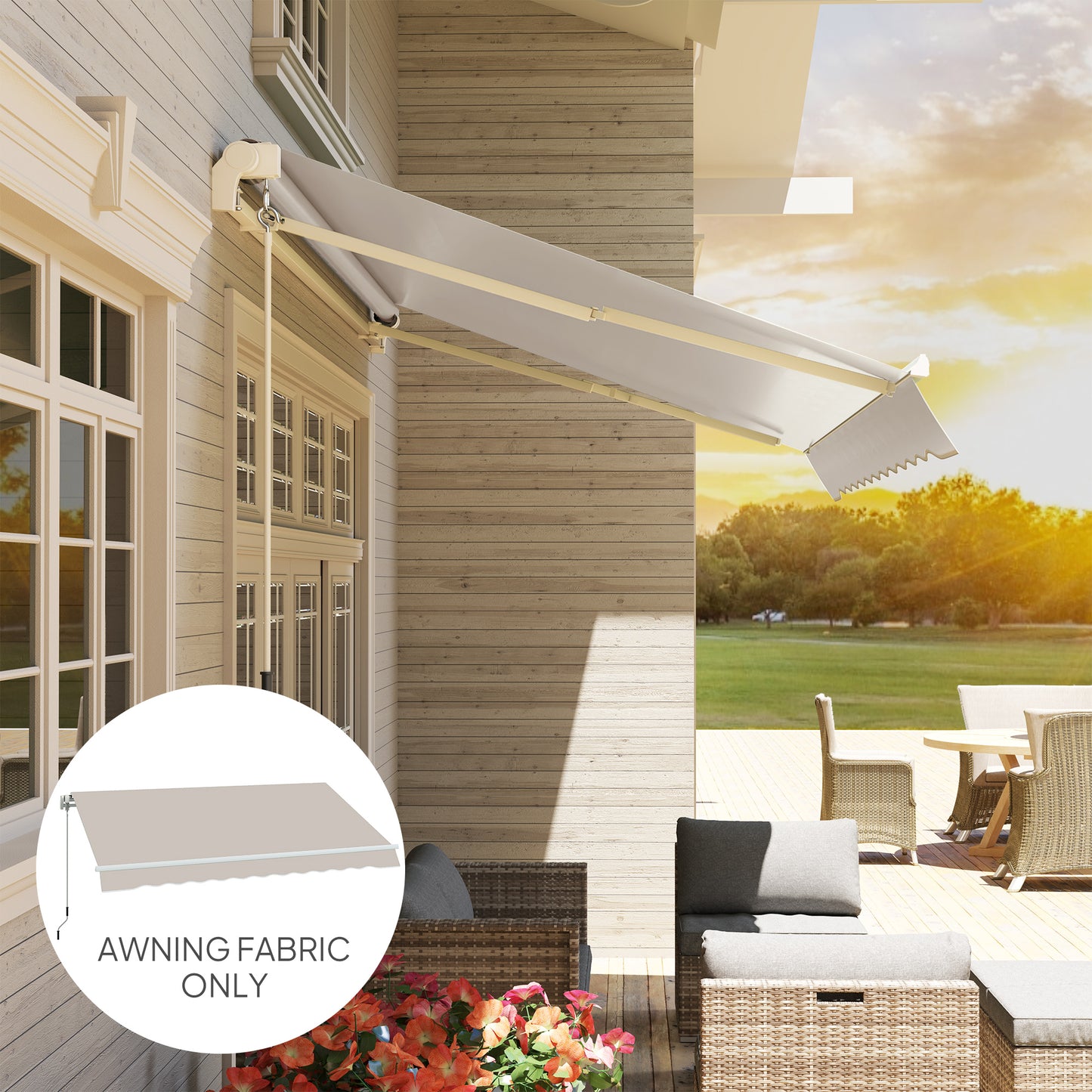 Awning Replacement Canopy, Water Resistant UPF 50+ Sun Shade Cover