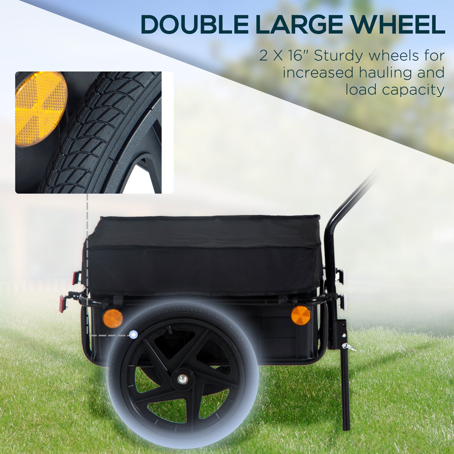 Cargo Trailer Bike Stroller Garden Trolley W/Carrier Utility