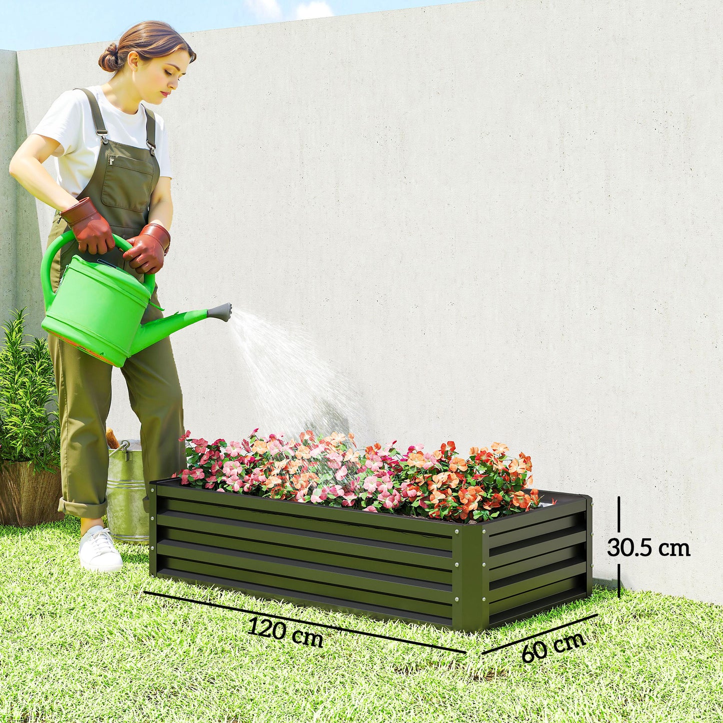 Raised Beds for Garden, Galvanized Outdoor Planters