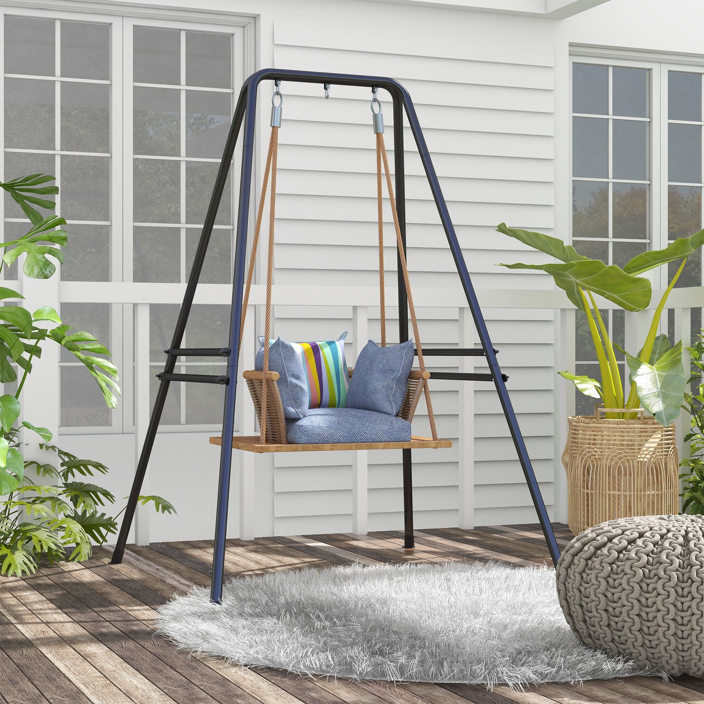 Hammock Chair Stand, Hanging Heavy Duty Metal Frame Hammock Stand (1)