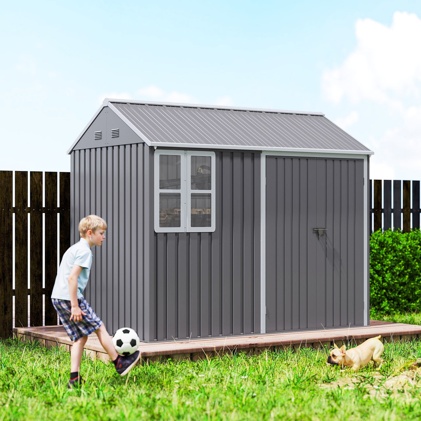 8 x 6 ft Galvanised Garden Shed