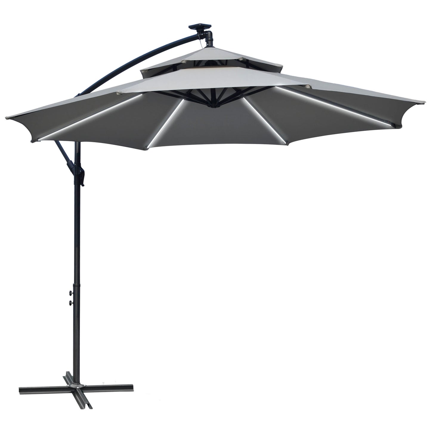 3(m) Cantilever Banana Parasol Hanging Umbrella with Double Roof