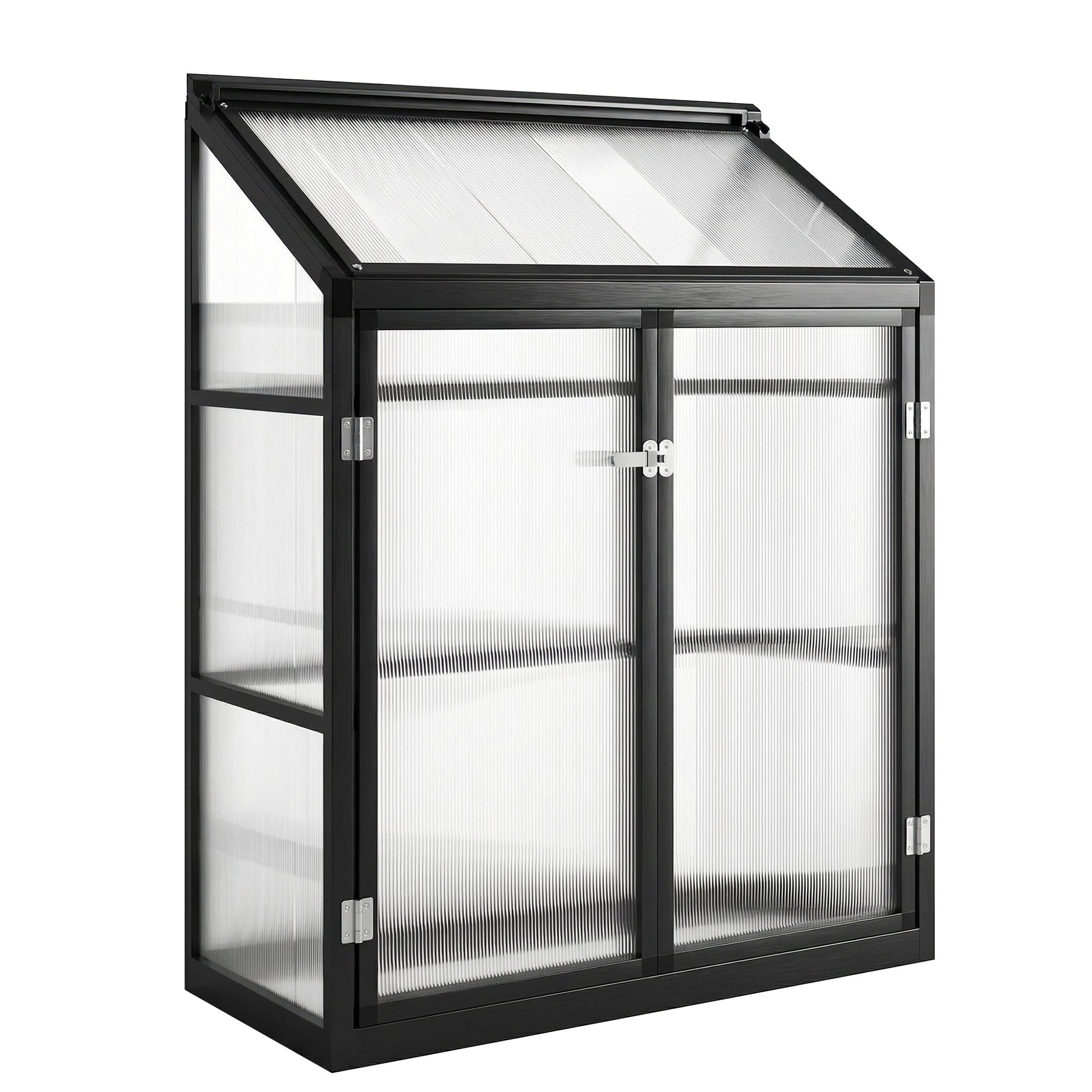 Polycarbonate Greenhouse with Hinged Door, Top Vent