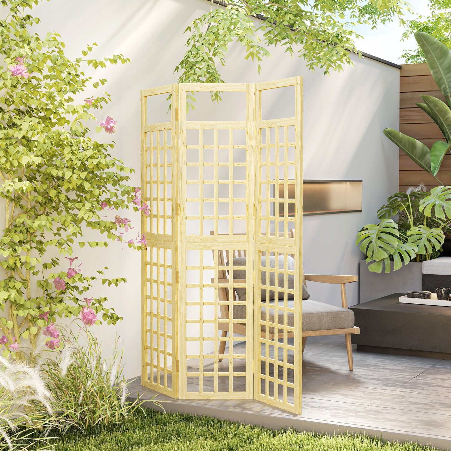 3-Panel Garden Privacy Screen