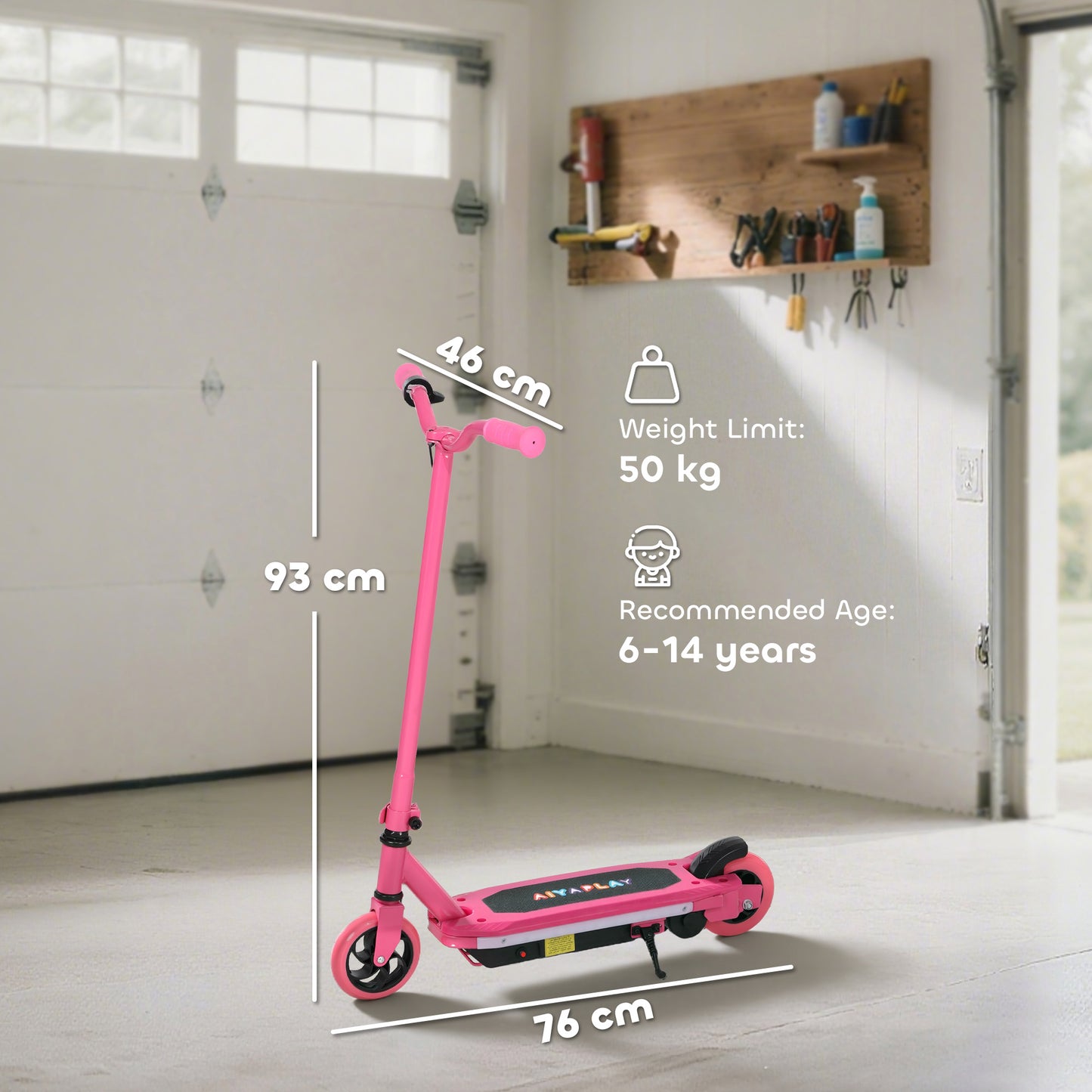 Electric Scooter for Kids 6-14 Years, with Colourful Lights
