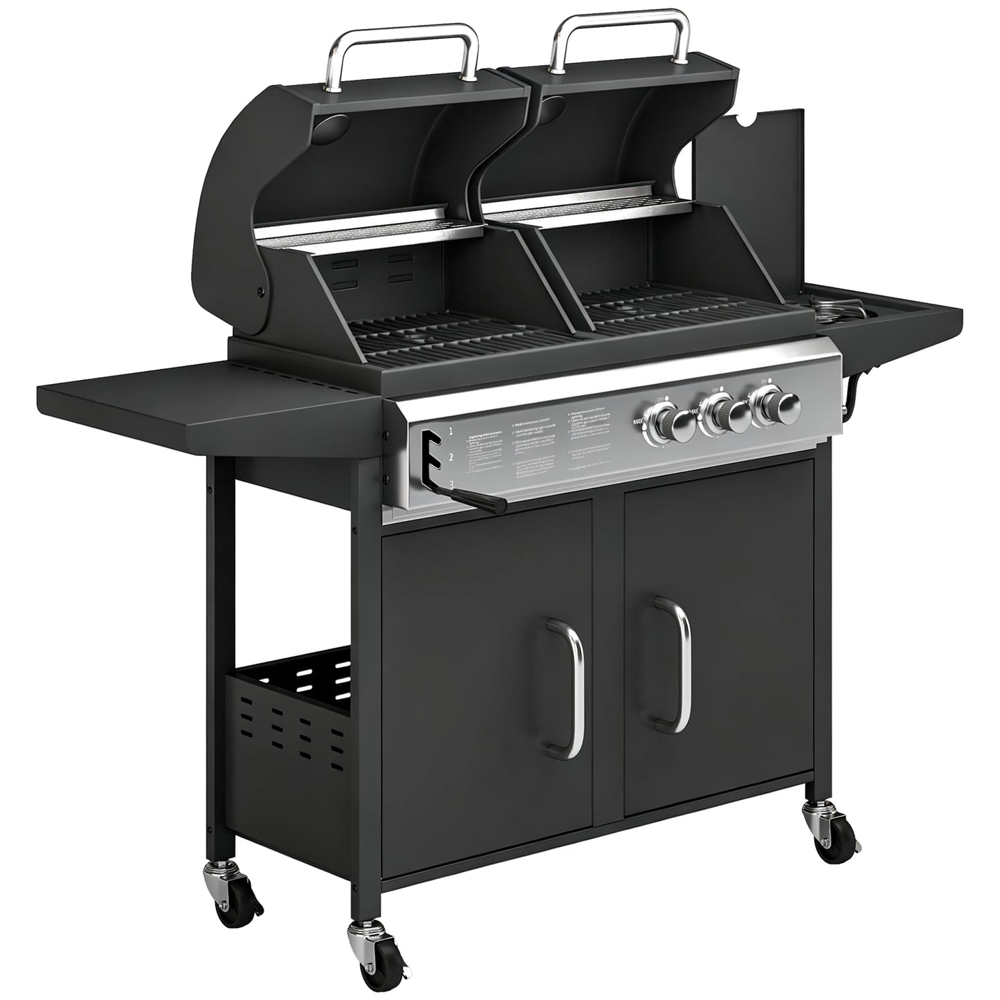 2+1 Burner Hybrid Dual Fuel BBQ Gas Grill