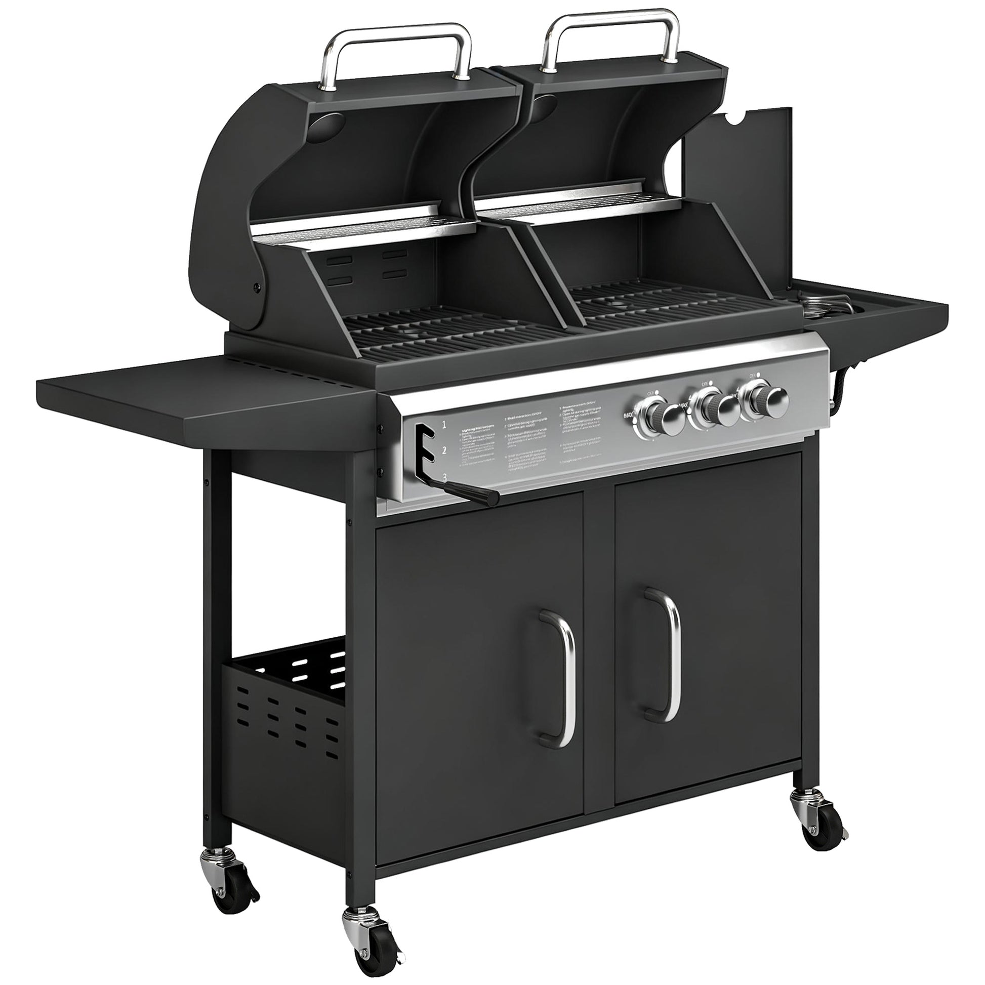 2+1 Burner Hybrid Dual Fuel BBQ Gas Grill