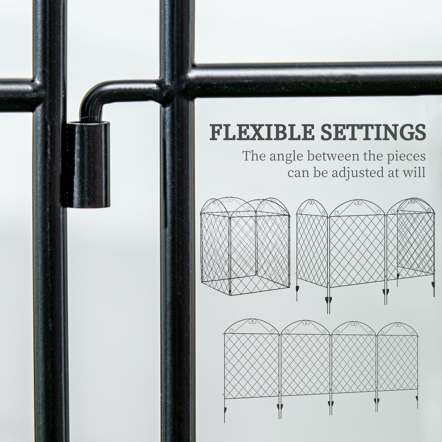 Decorative Garden Fencing, 43in x 23ft Outdoor Picket Fence Panels