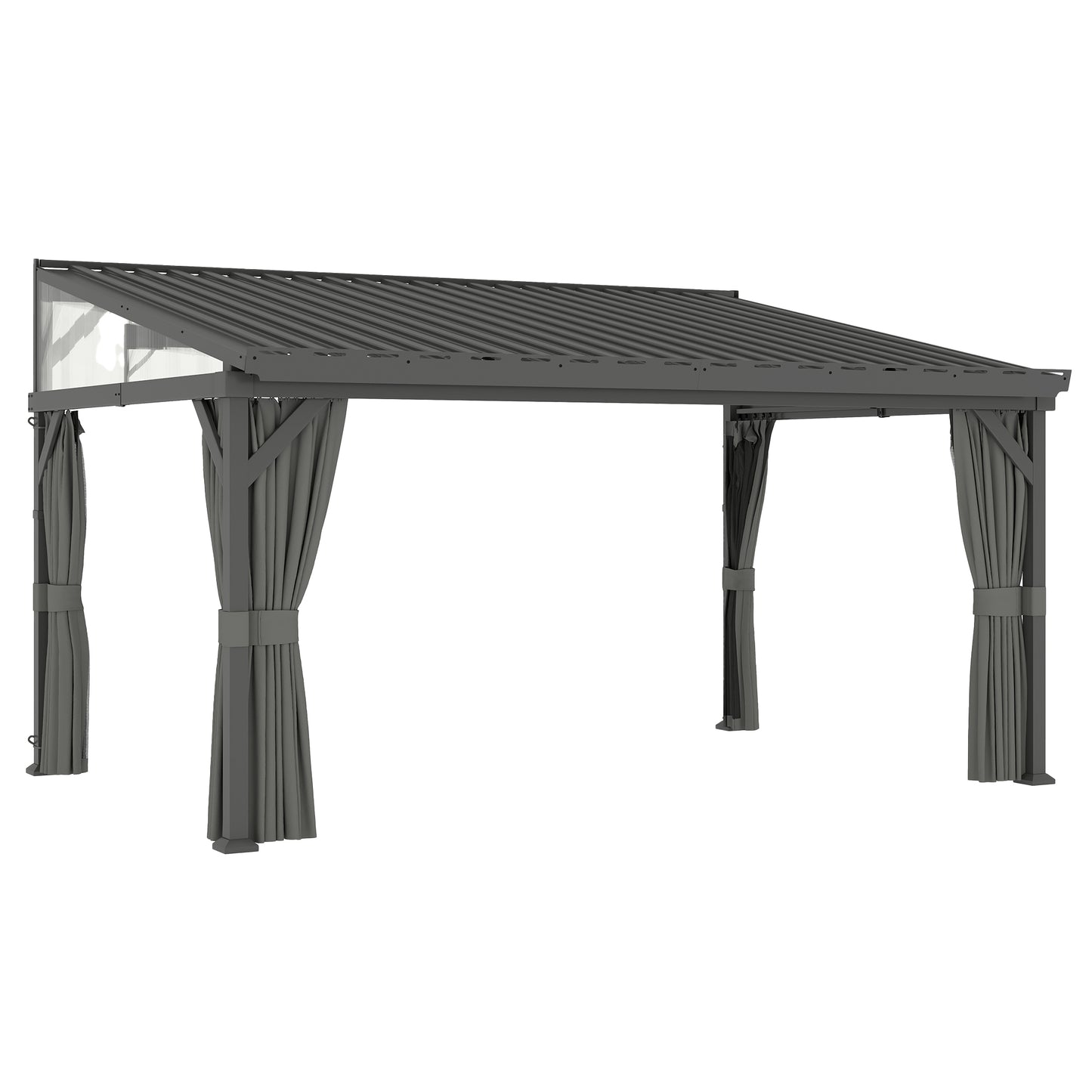 4.3 x 3 m Garden Pergola with Galvanised Steel Roof