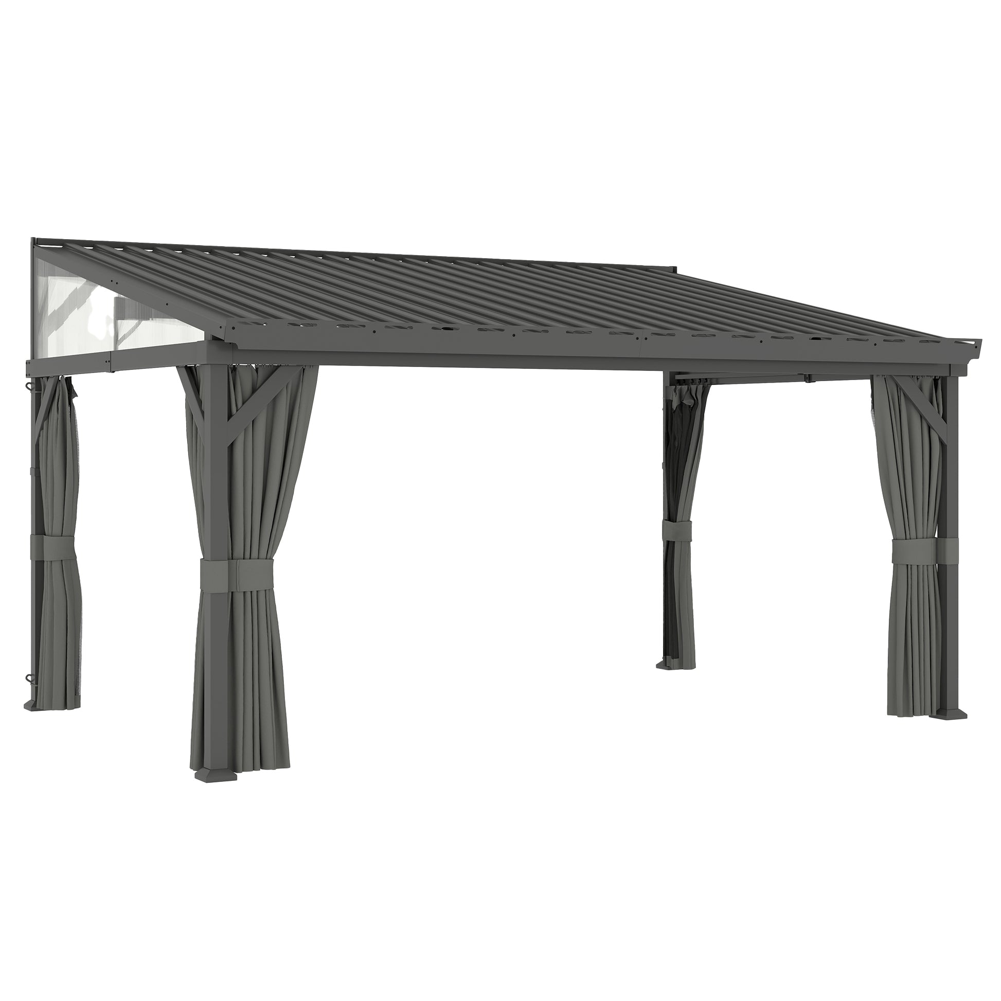 4.3 x 3 m Garden Pergola with Galvanised Steel Roof