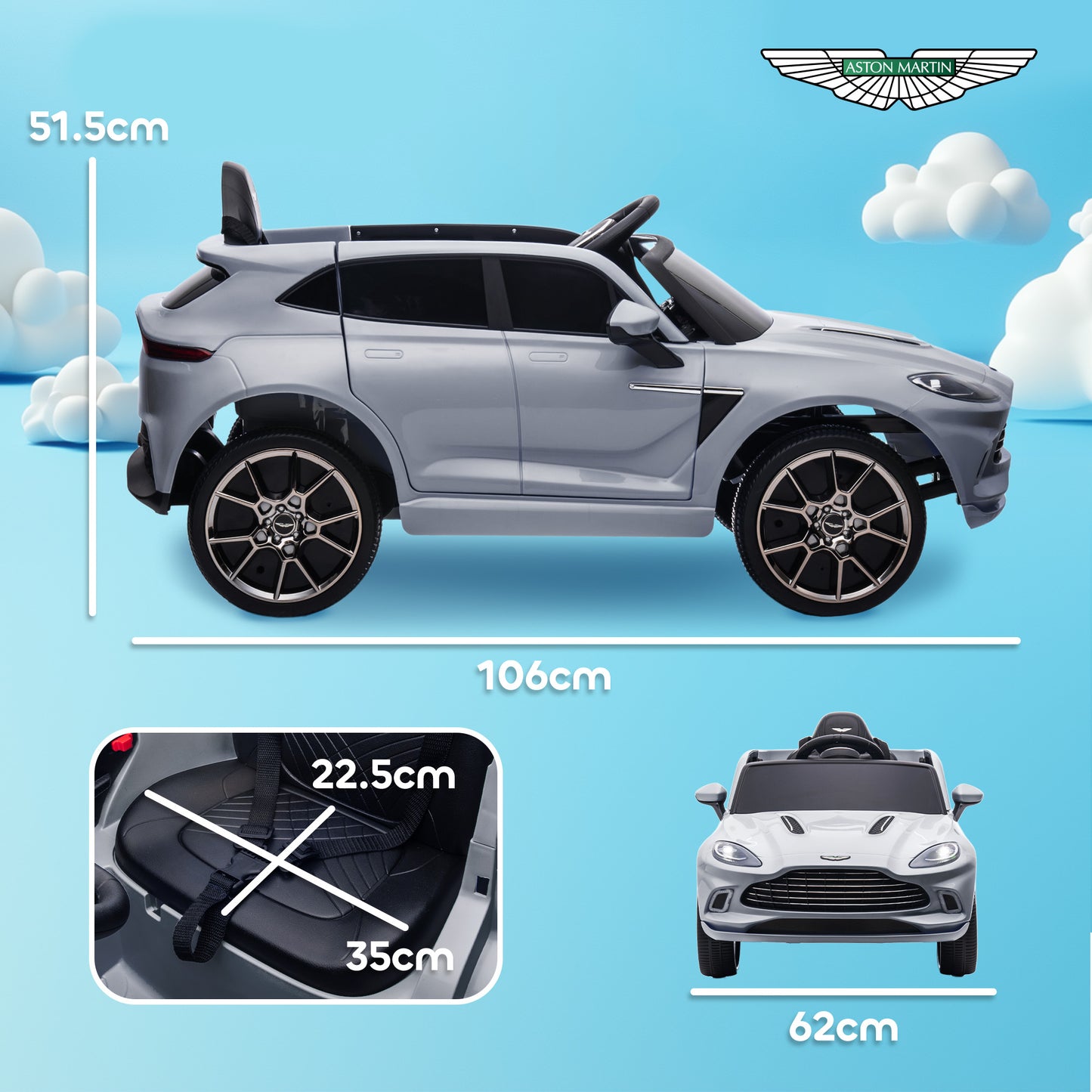 Aston Martin DBX Licensed Battery Powered Kids Electric Car