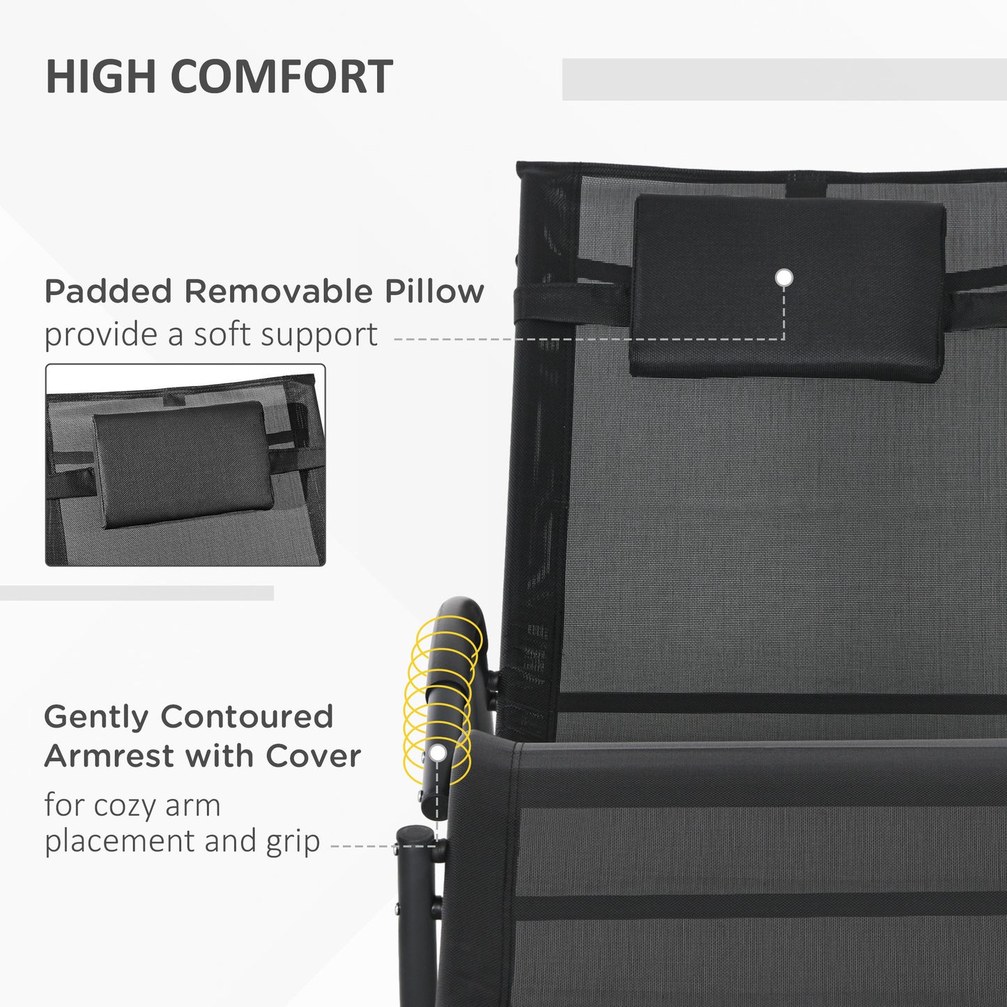 Steel Frame Zero Gravity Rocking Chair, with Pillow