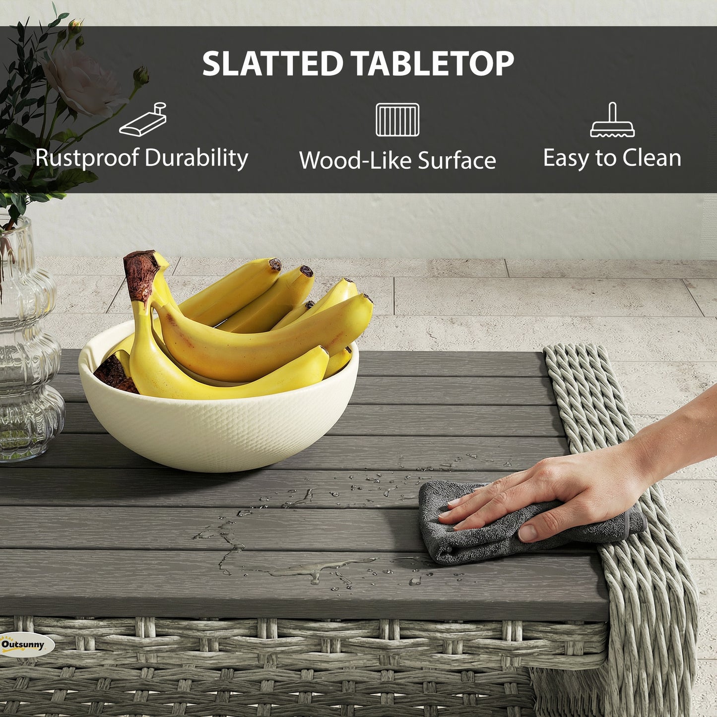 Outdoor Coffee Table with Storage Shelf