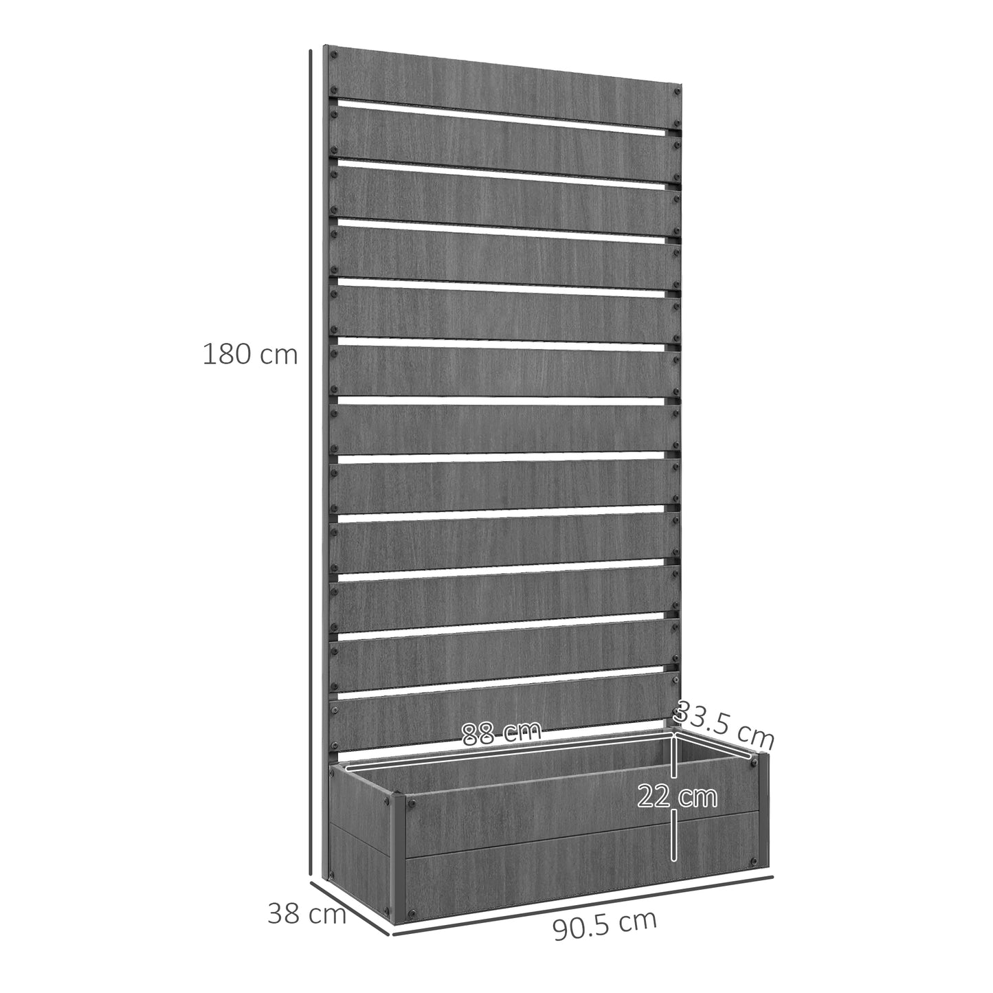 Raised Bed for Garden, Planter with Trellis for Climbing Plants