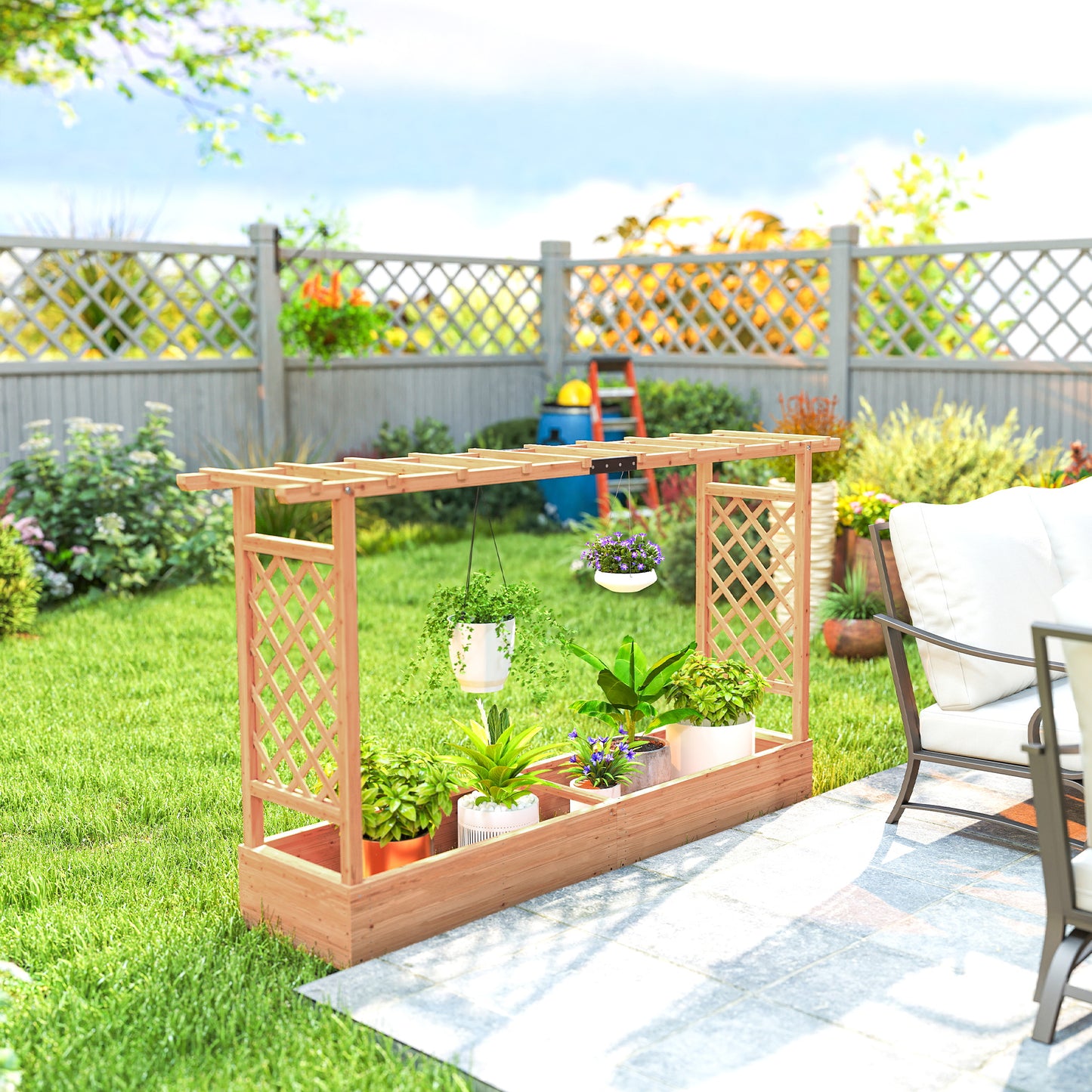 Raised Planter with Trellis