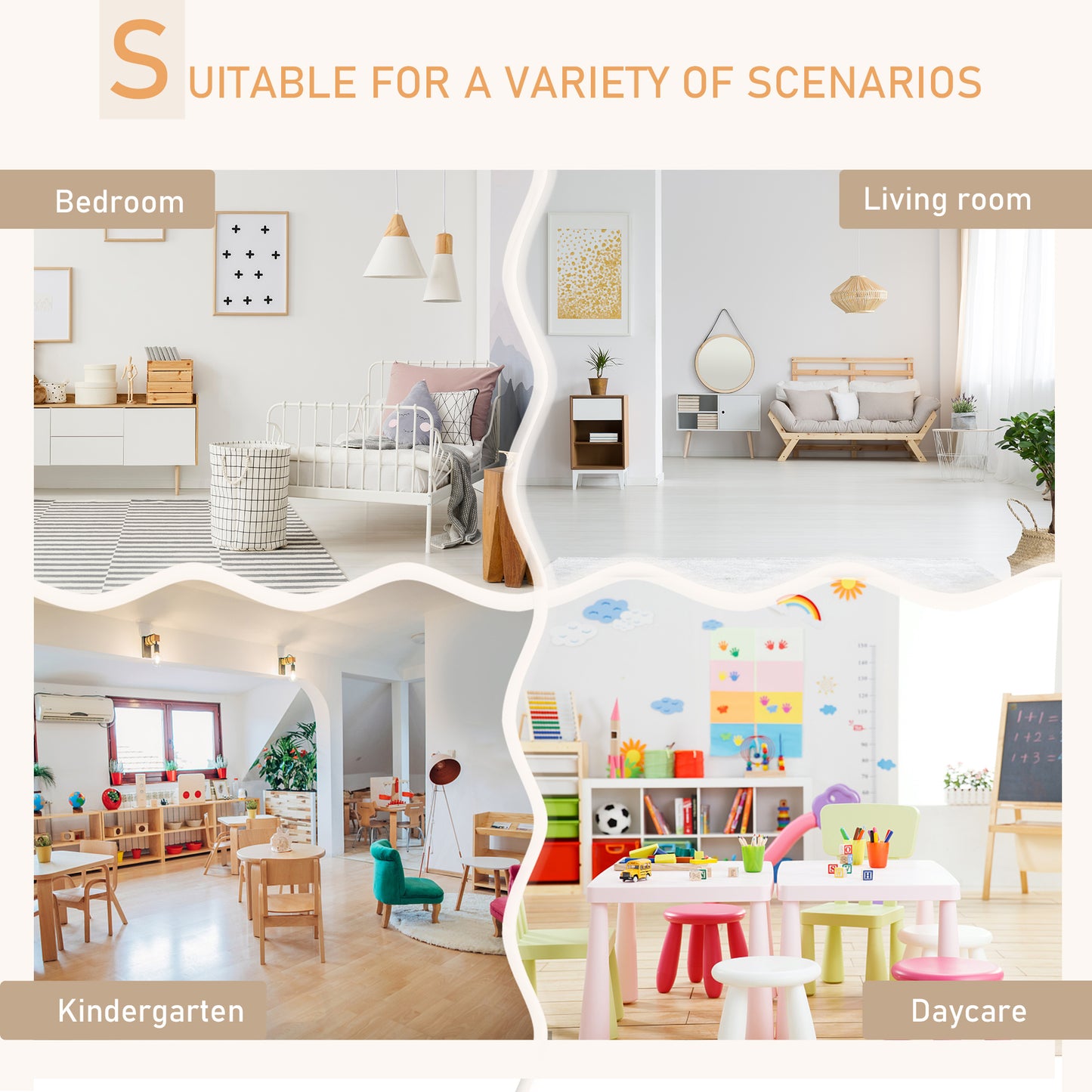 3-Piece Kids Table and Chair Set with 2 Bear-Shaped Chairs
