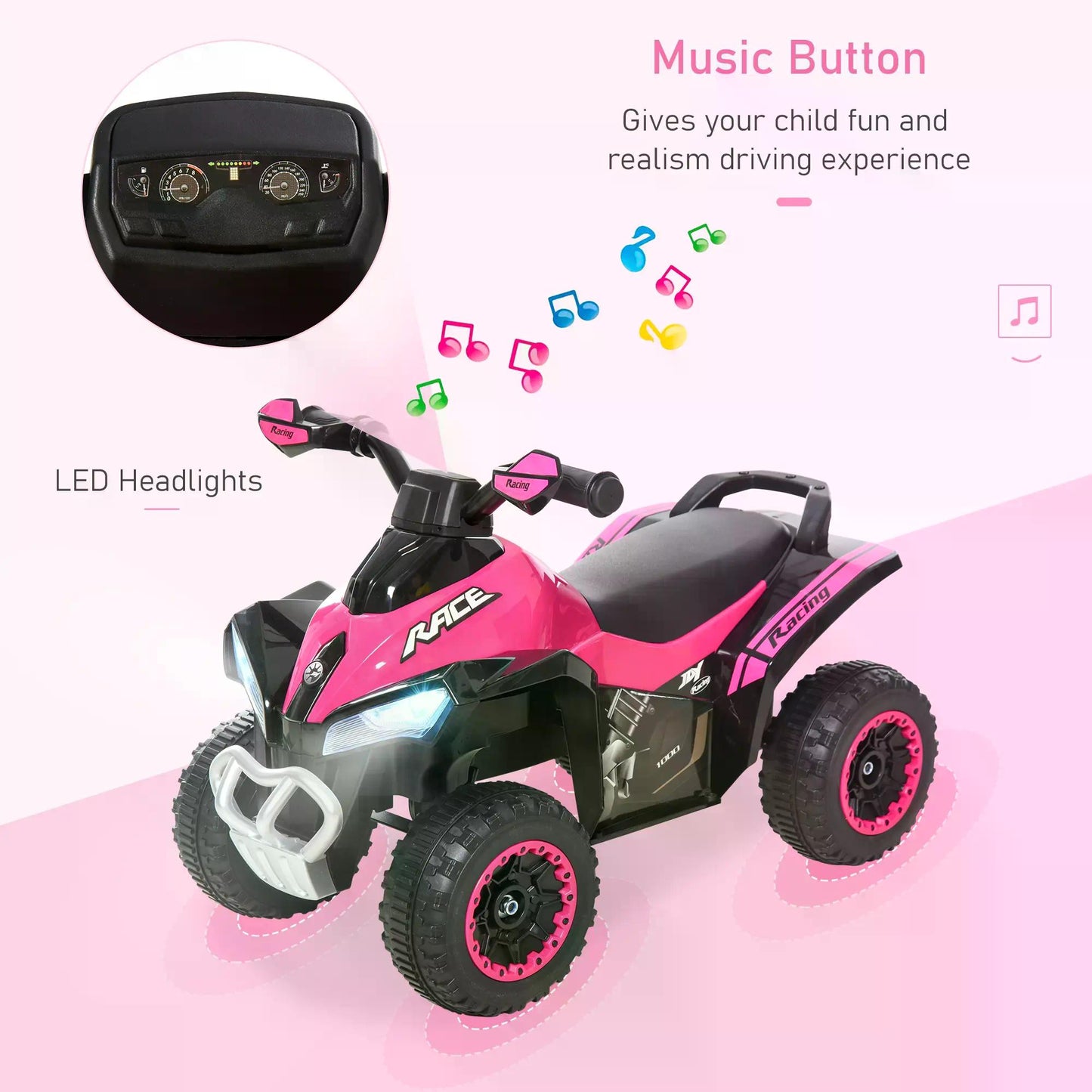 Ride on Toy for Kids 4 Wheel Foot-to-Floor Sliding Walking Car Toy