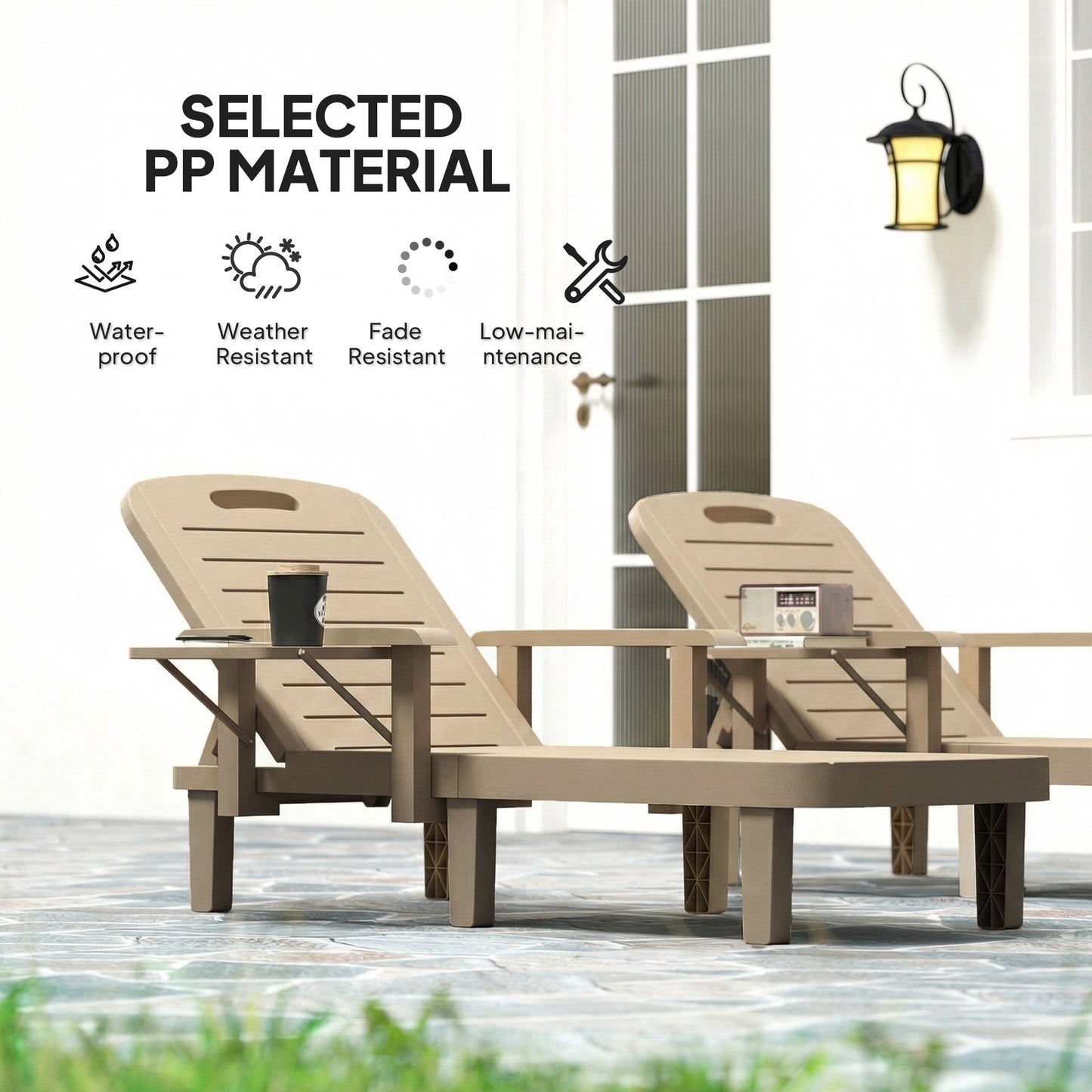 Set of 2 Reclining Sun Loungers
