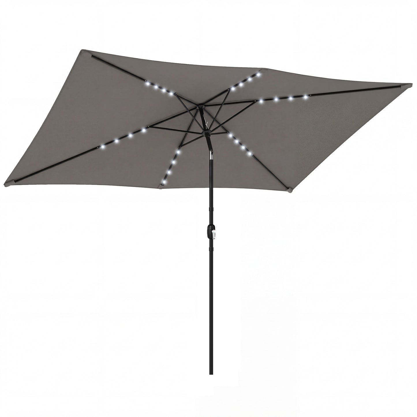 3 x 2 m Garden Parasol Umbrella with LED Solar Light, Parasol Cover