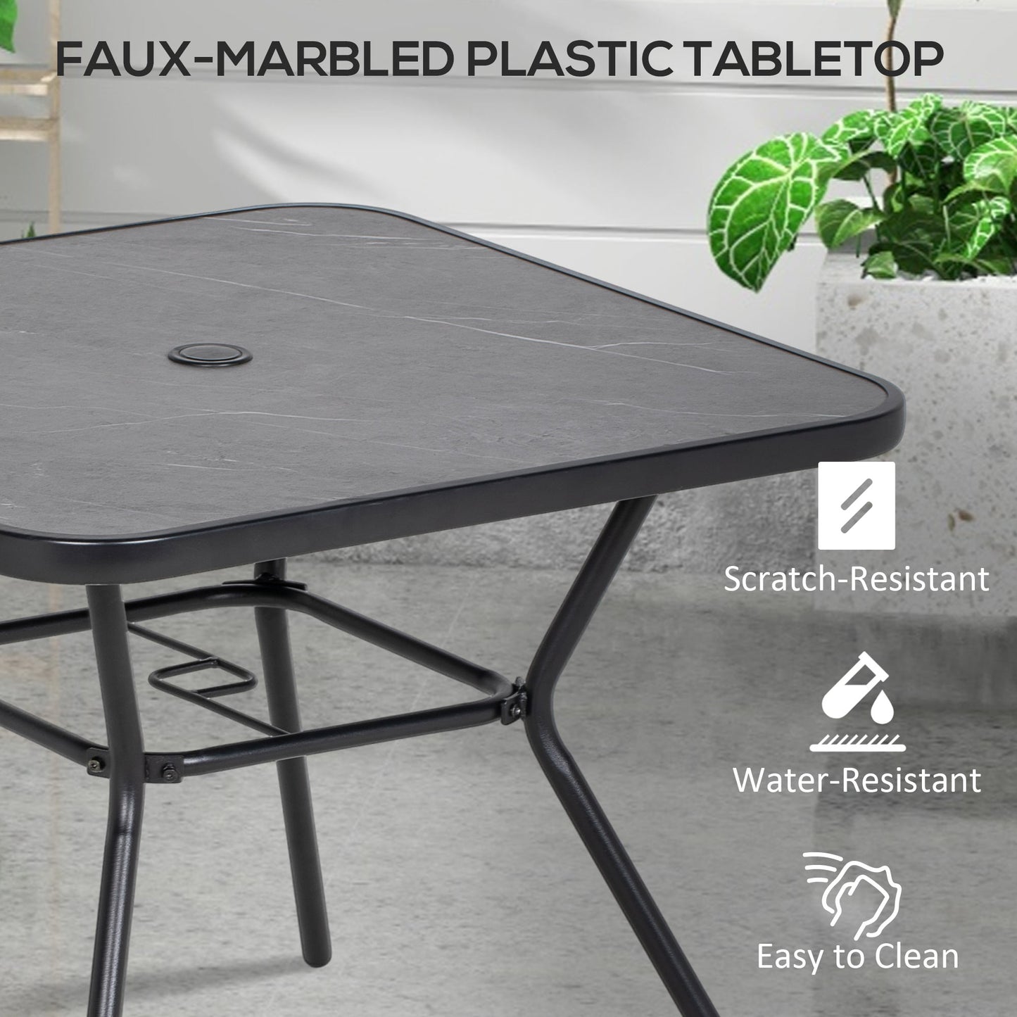 Square Outdoor Table, Patio Bistro Coffee Table