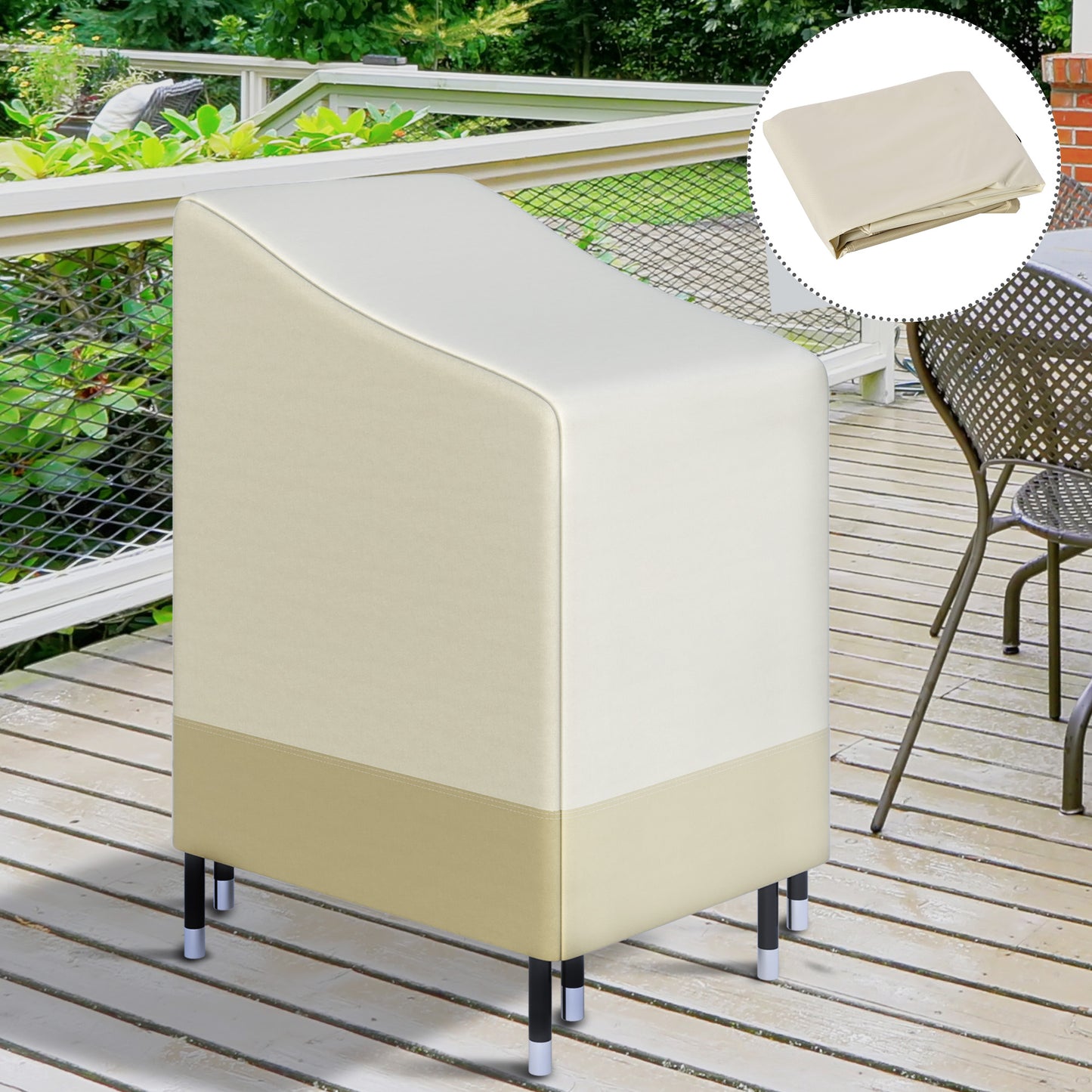 600D Oxford Cloth Waterproof Furniture Cover Wicker Chairs Garden