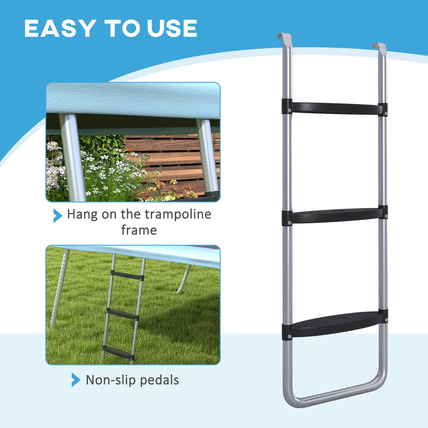 Galvanised Steel Trampoline Ladder (1)