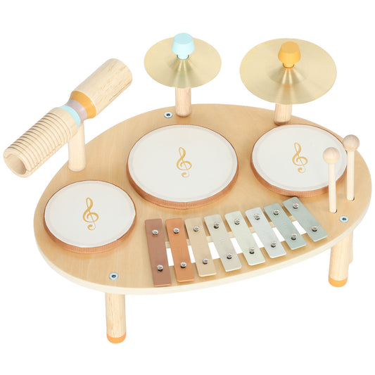 Baby Drum Kit, Wooden Kids Musical Instruments with Drums