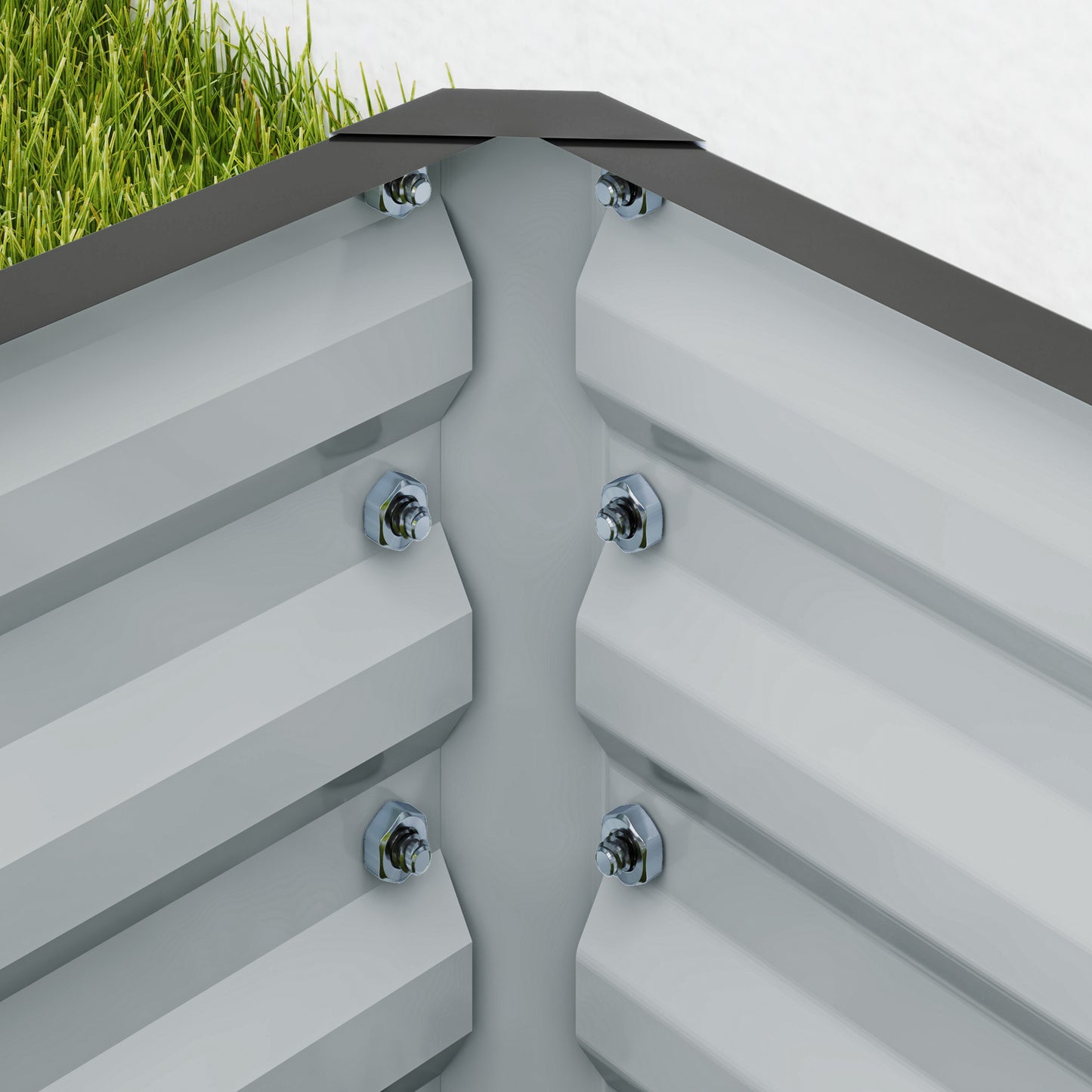 Set of Two 110 x 50cm Steel Planter Boxes