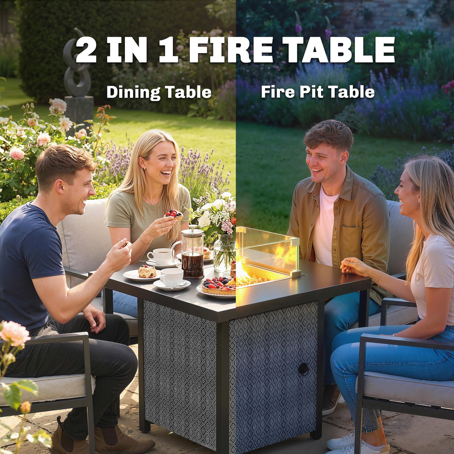 Propane Gas Fire Pit Table for Garden