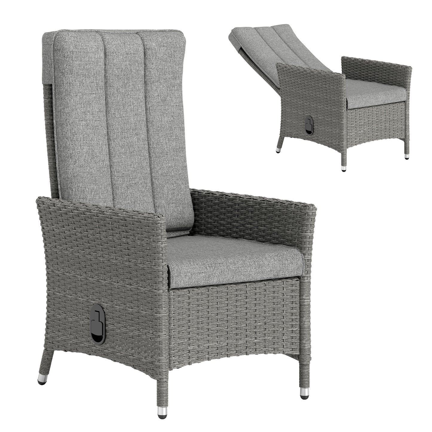 105°-150° Reclining Rattan Chair