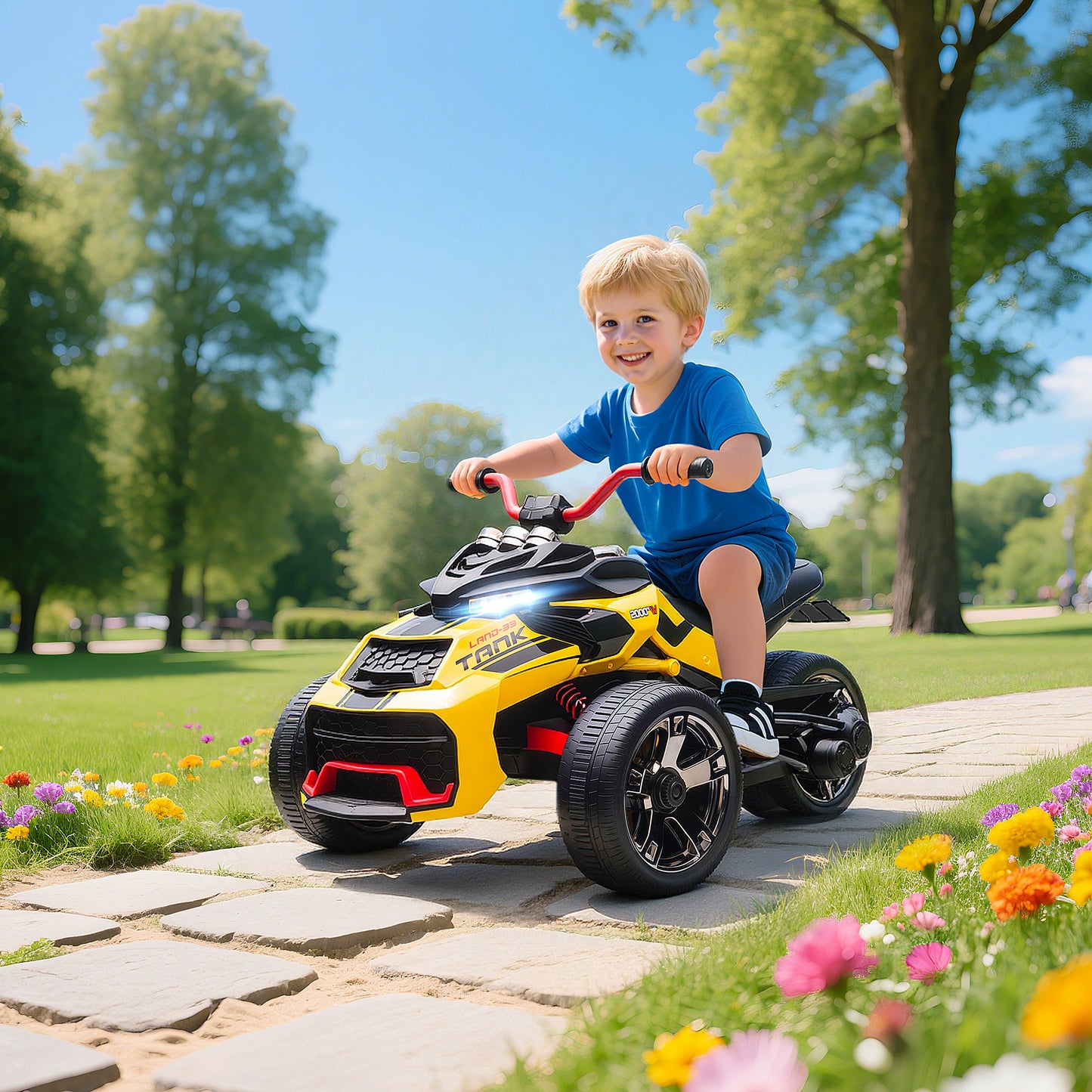 12V Kids Electric Ride On Car with 3 Wheeler, MP3 Player, Horn