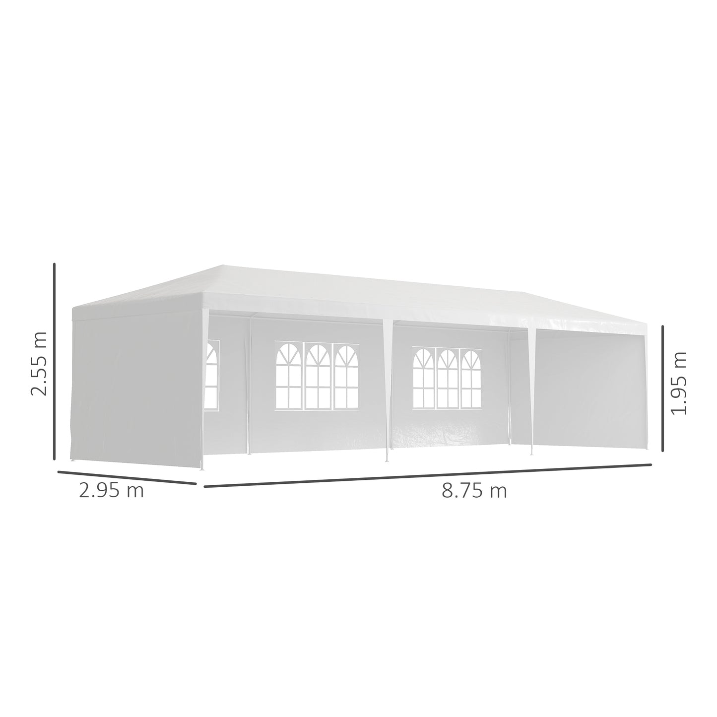 9 x 3 m Party Tent Gazebo Marquee Outdoor Patio Canopy Shelter