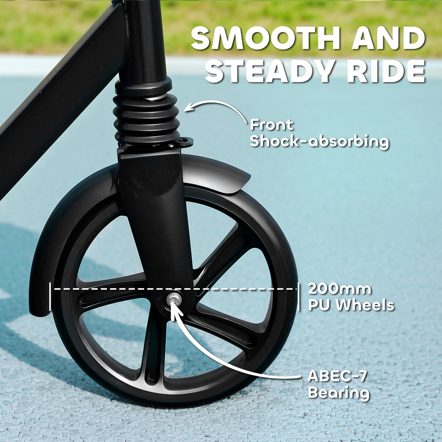Foldable Kids Scooter with Adjustable Handlebar, 200mm Big Wheel