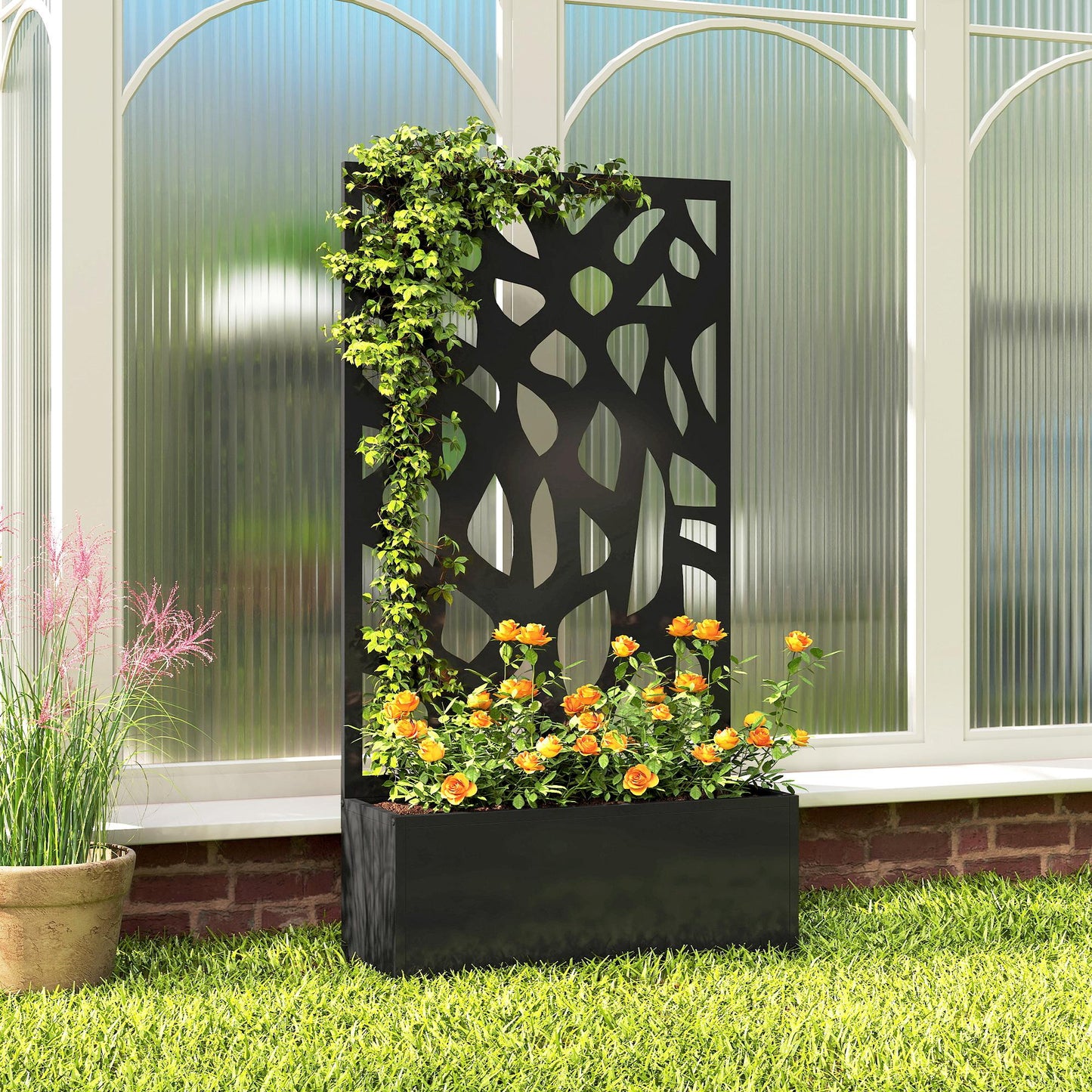 Metal Raised Garden Bed with Trellis